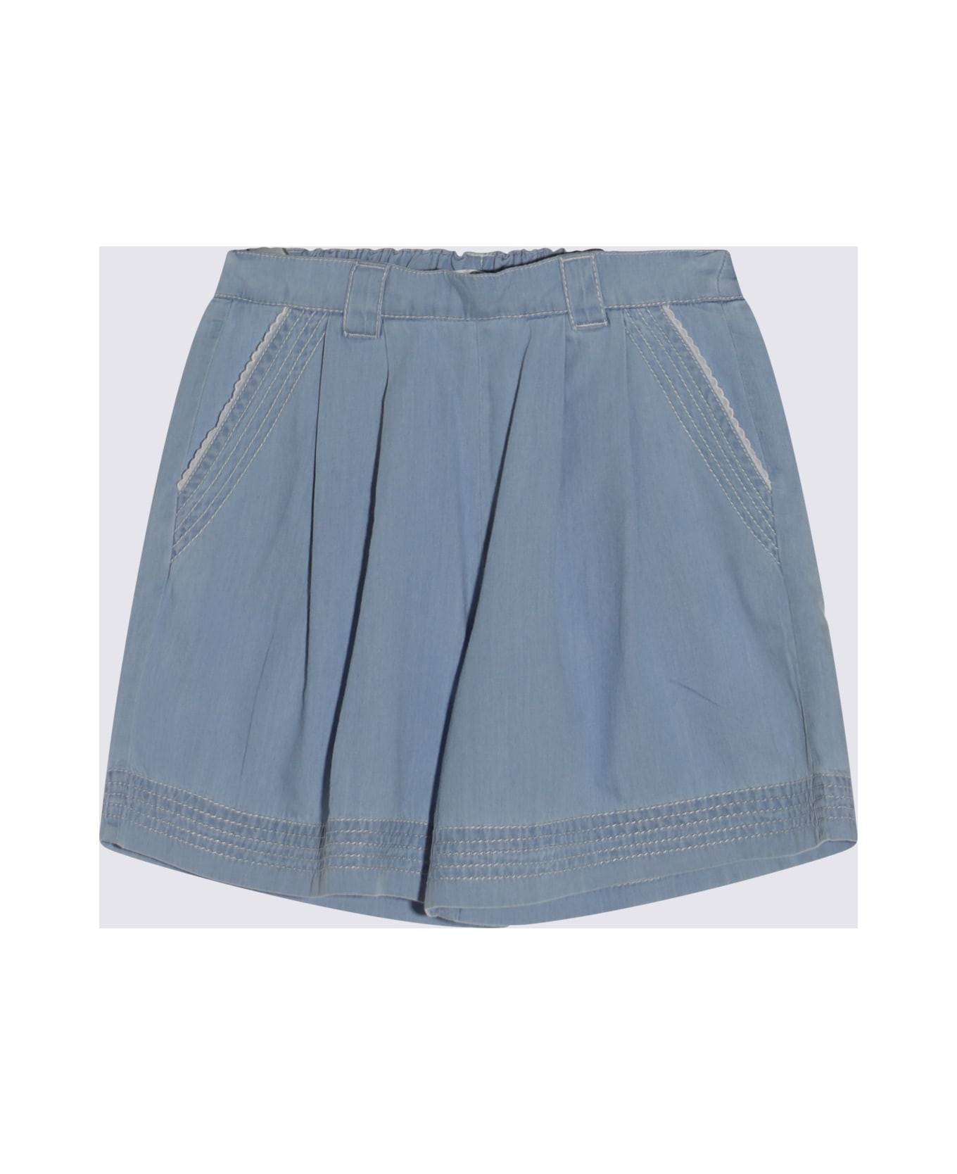 Chloé Grey Cotton Shorts - Light Grey