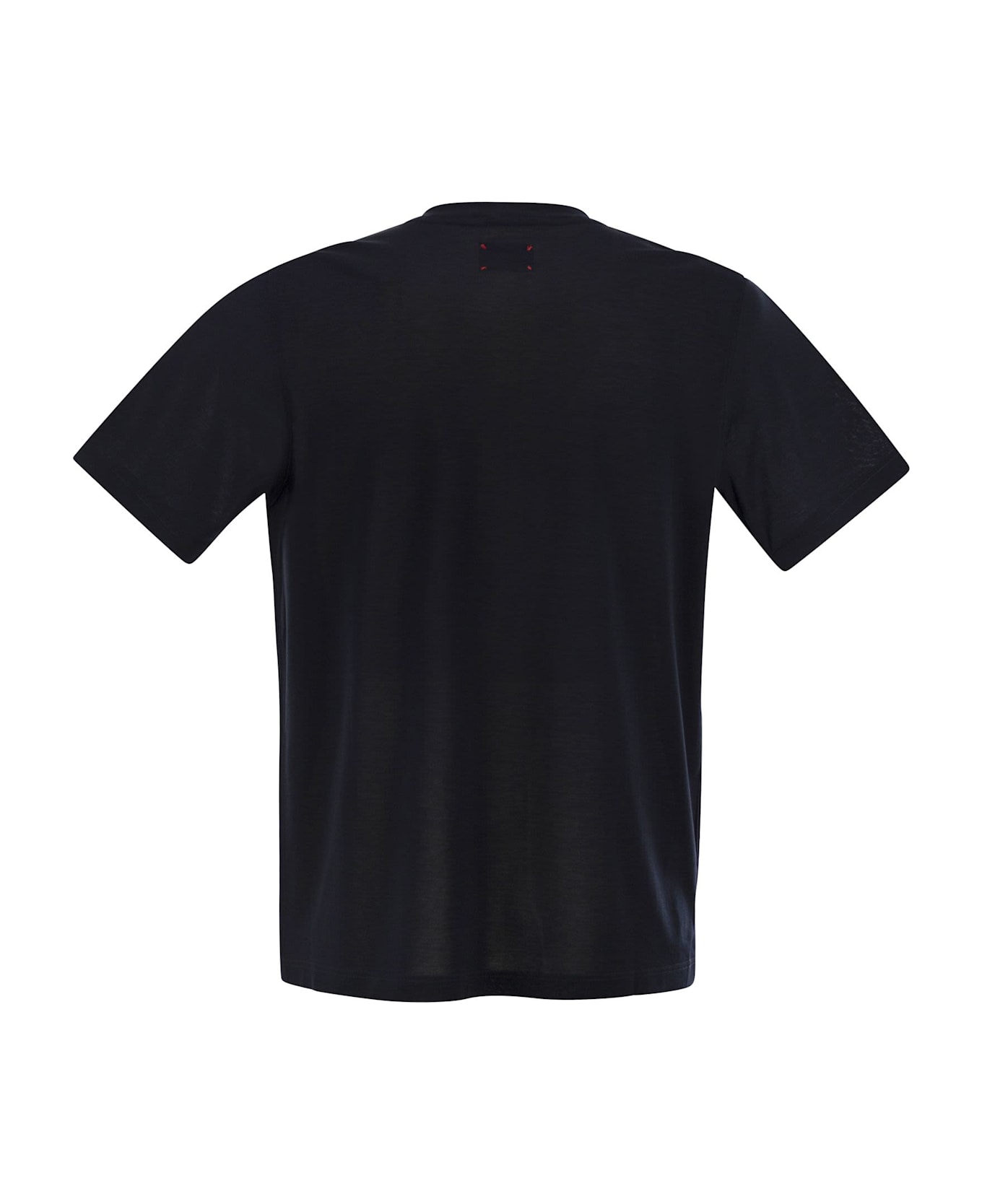 Kiton Cotton T-shirt With Logo - Navy