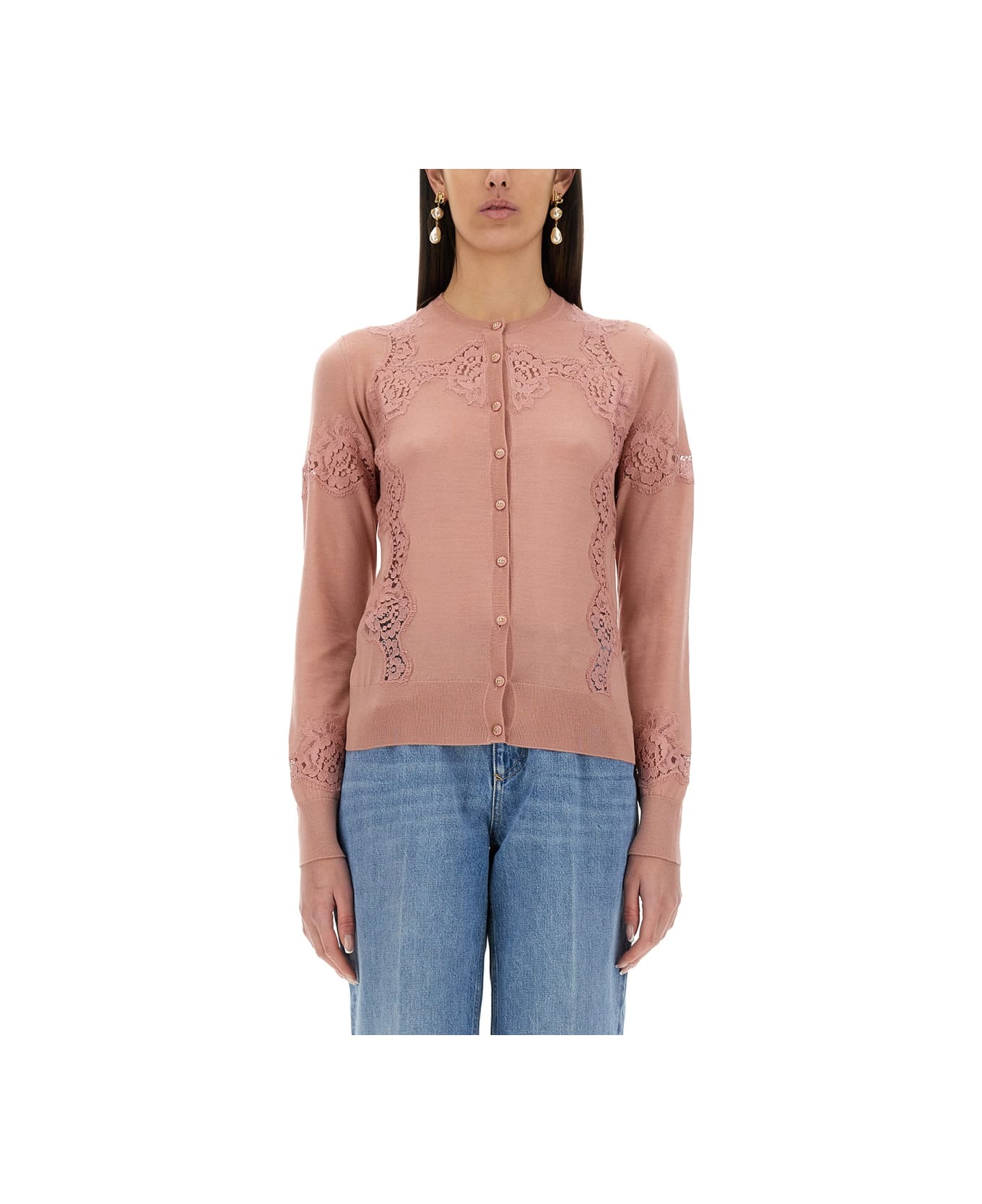 Dolce & Gabbana Cashmere And Silk Cardigan - PINK
