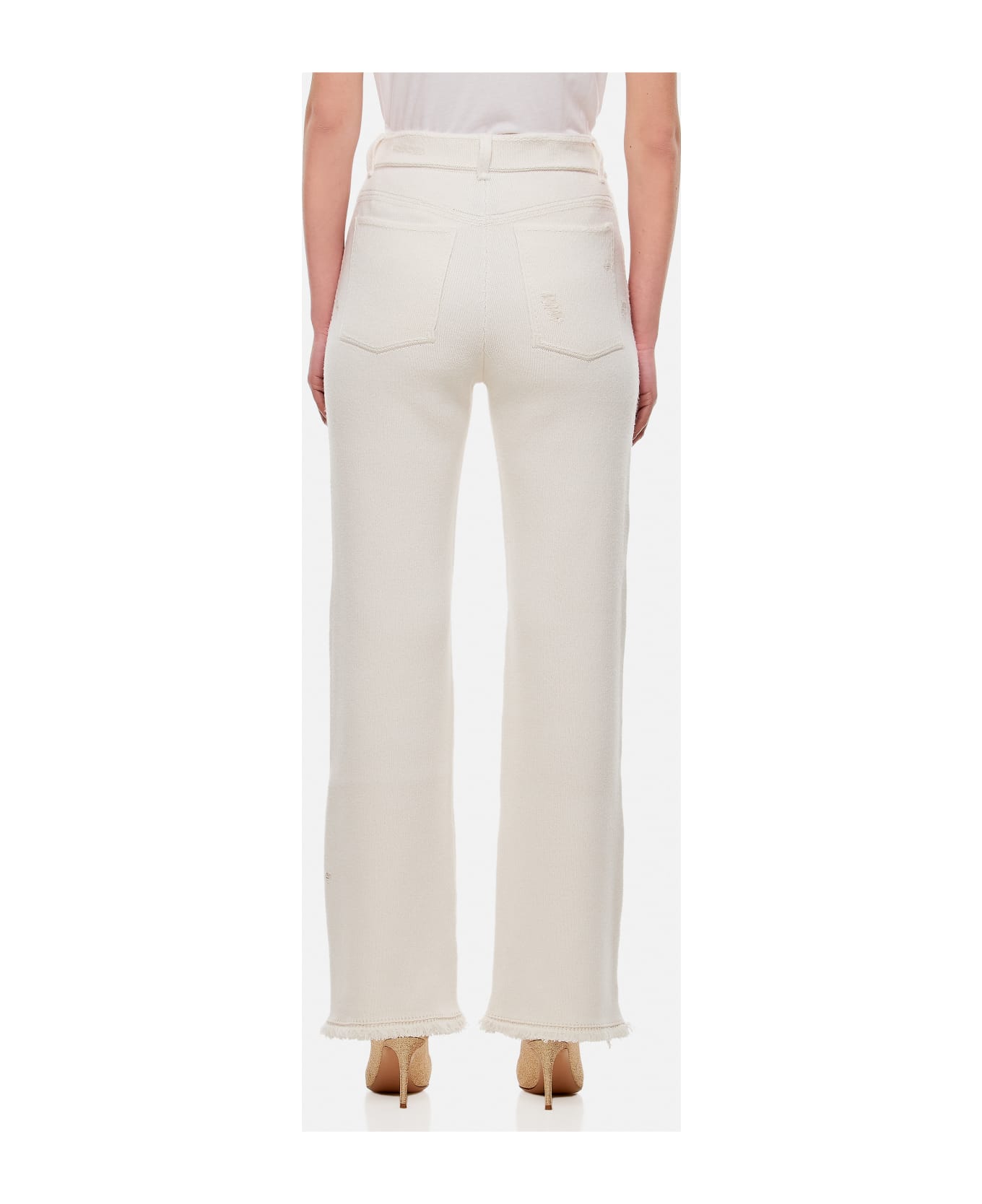 Barrie Cashmere Straight Pants - White ボトムス