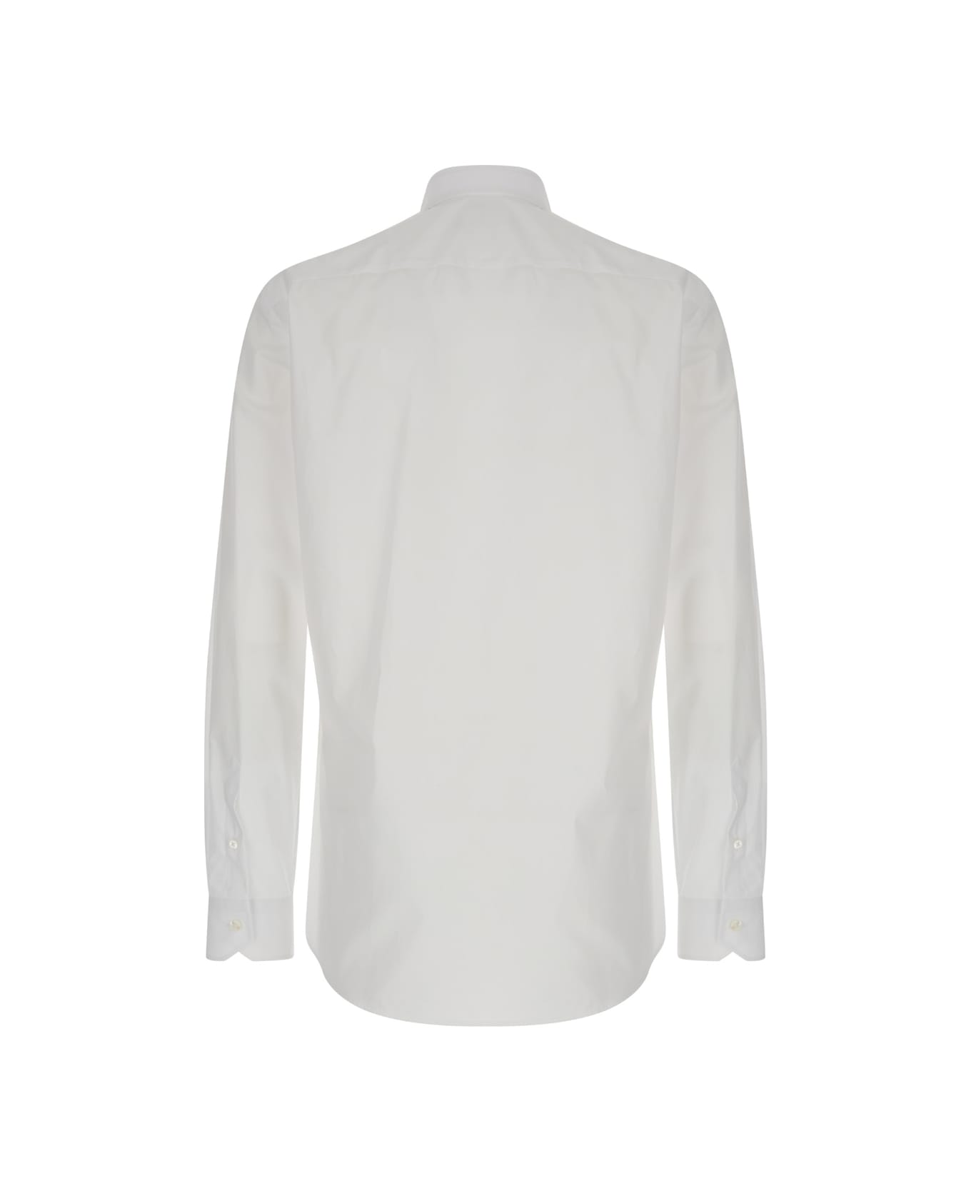 Fendi White Lettering Embroidered Shirt In Cotton Man - White