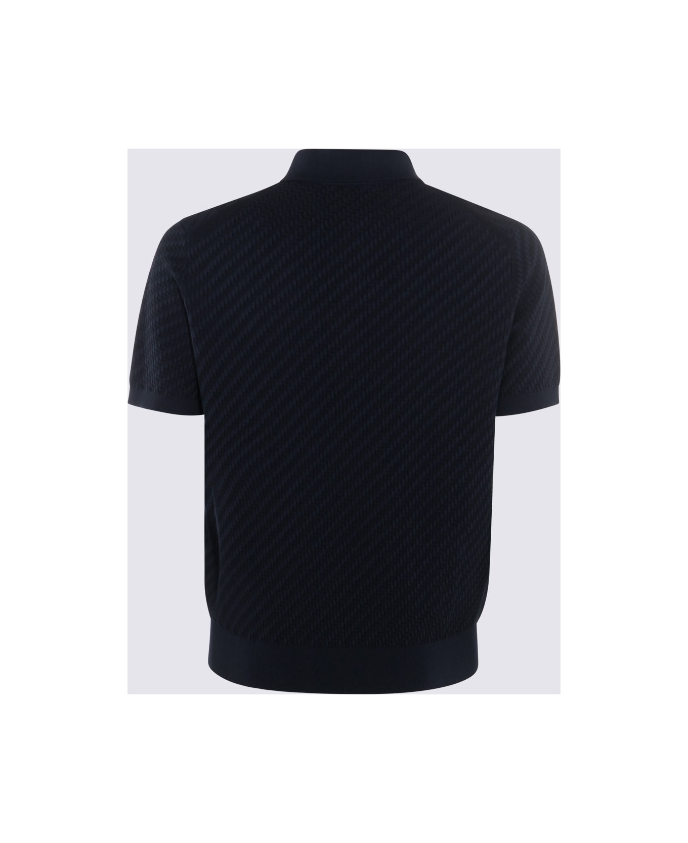 Brioni Navy Blue Cotton Blend Polo Shirt - Blue