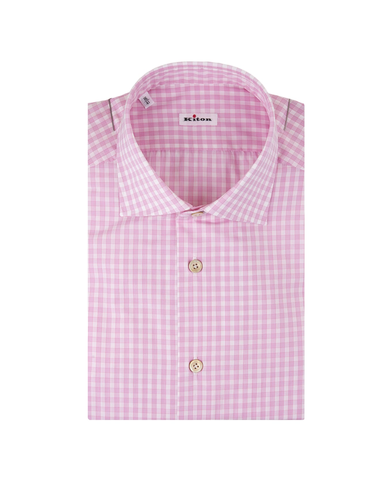 Kiton Pink Check Shirt - Pink