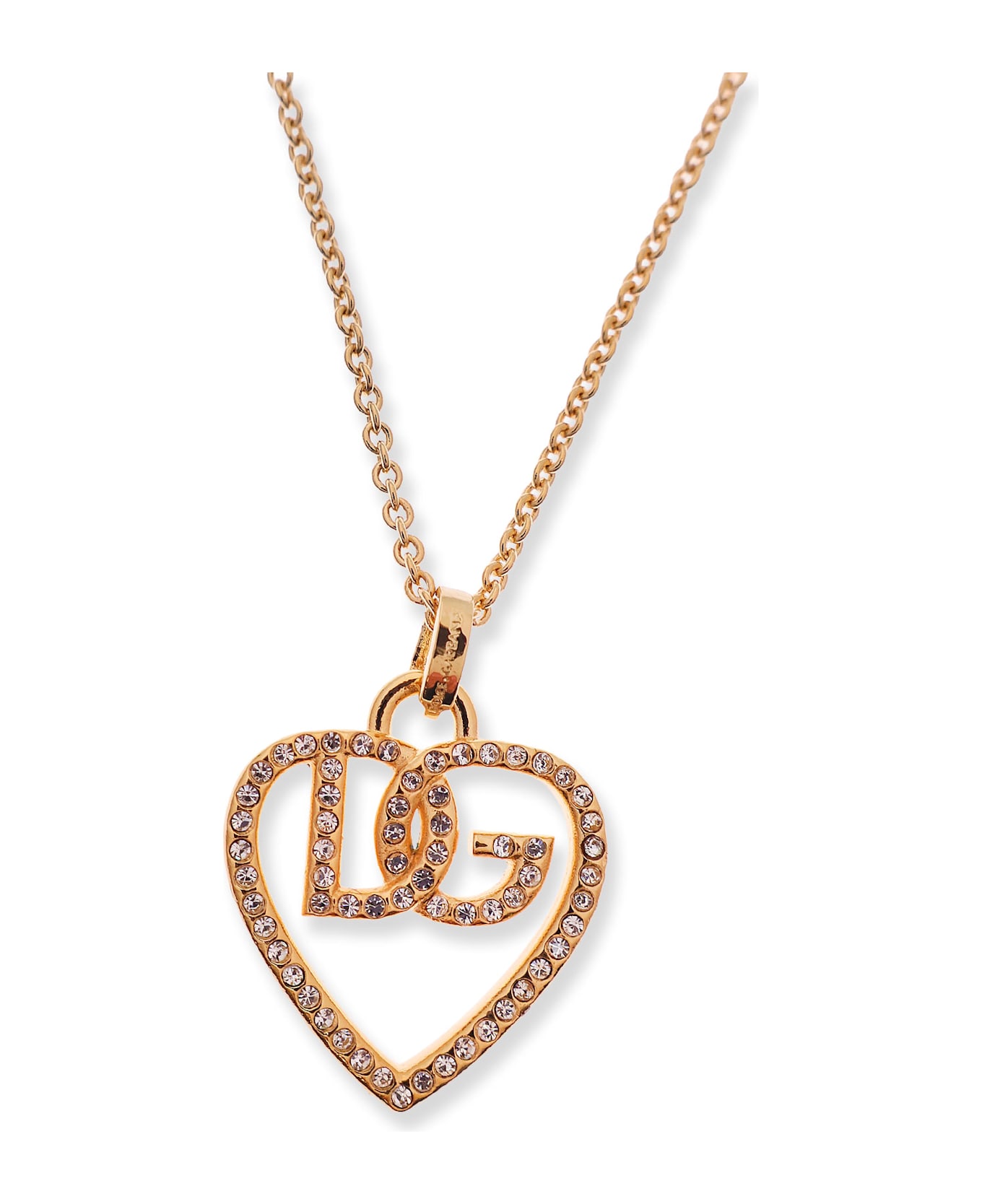 Dolce 
Gabbana Gold Necklace With Rhinestones - Golden
