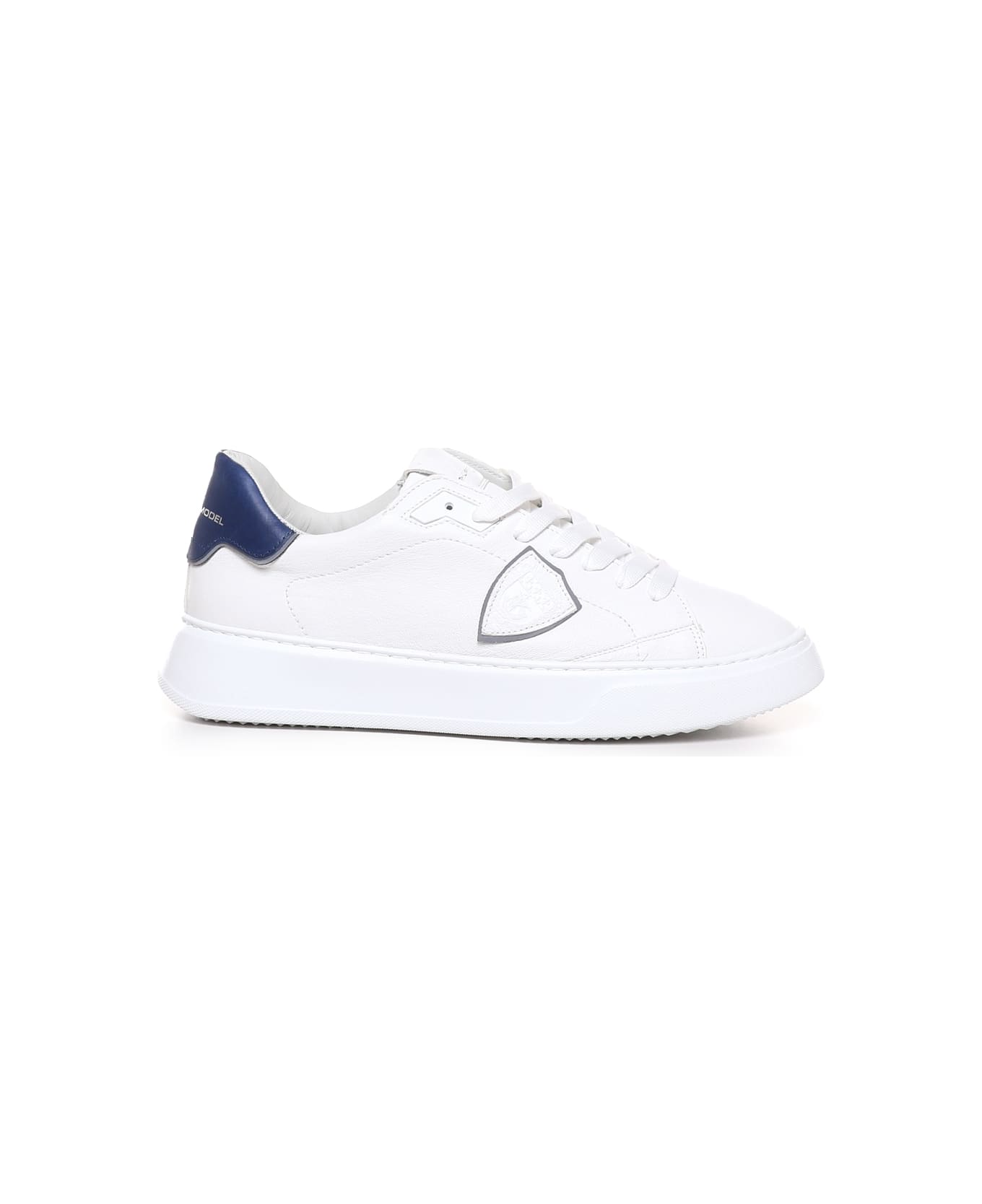 Philippe Model Paris Leather Sneakers - WHITE, blue