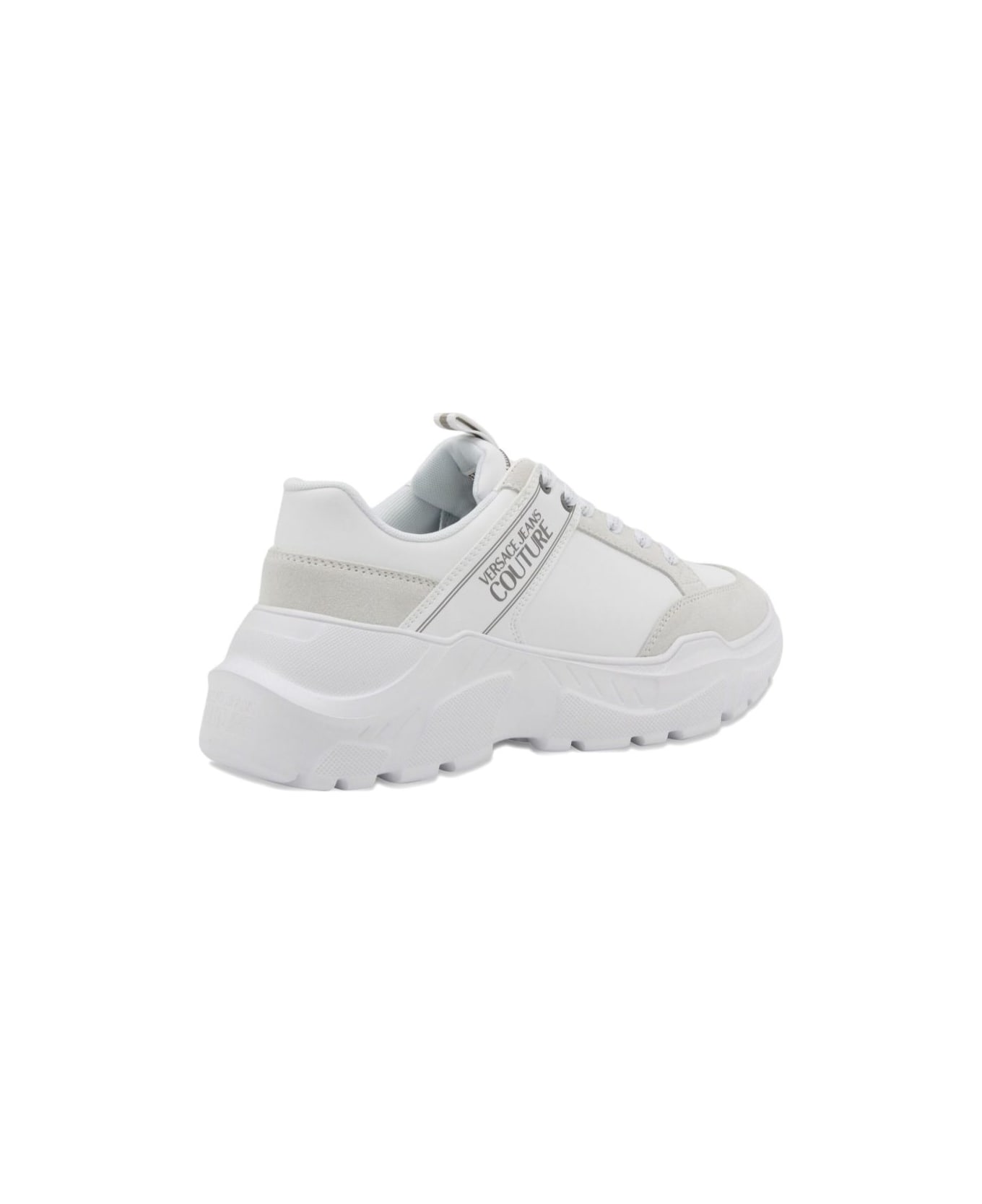 Versace Jeans Couture Speedtrack Chunky Sneakers With Logo Print - White