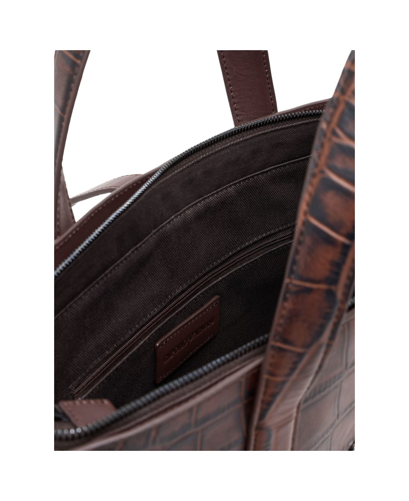 Emporio Armani Leather Briefcase - Brown