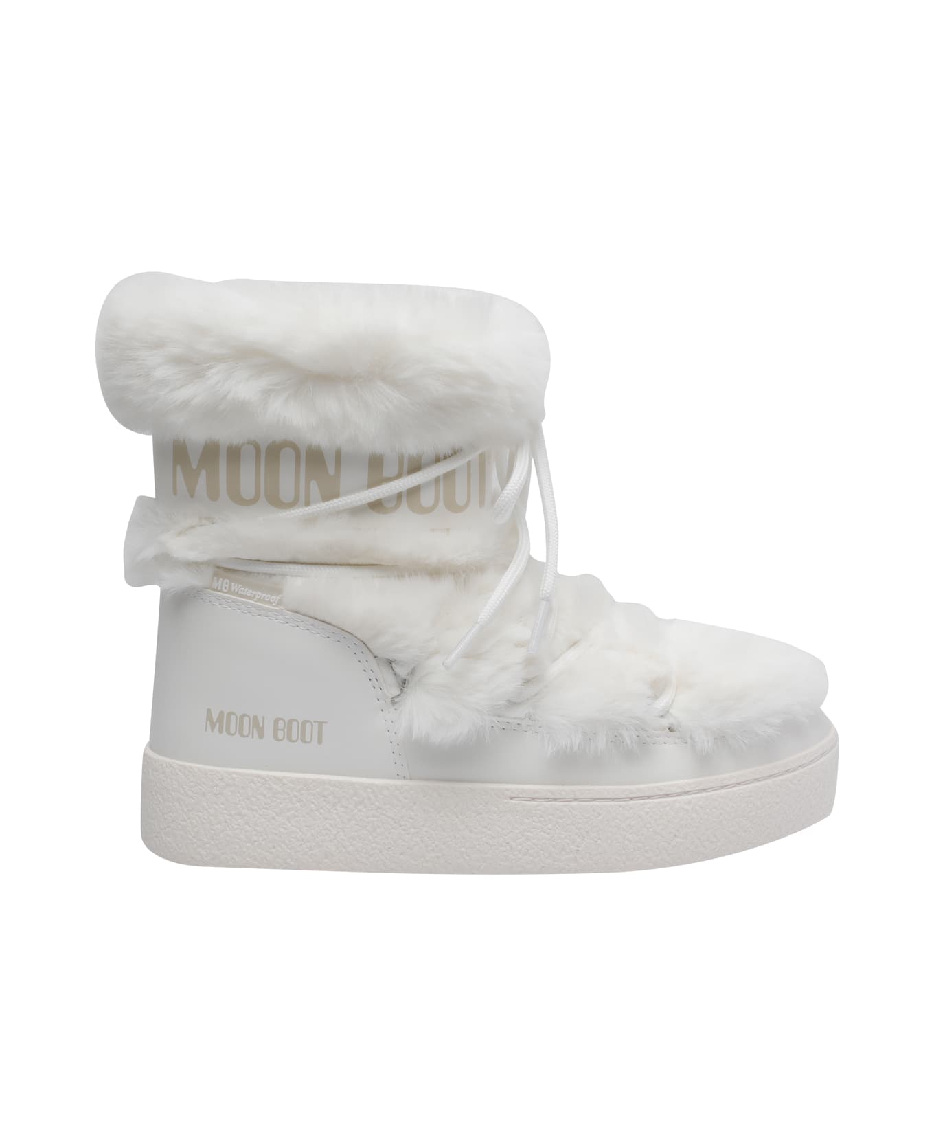 Moon Boot Ltrack Tube Faux Fur Booties - White