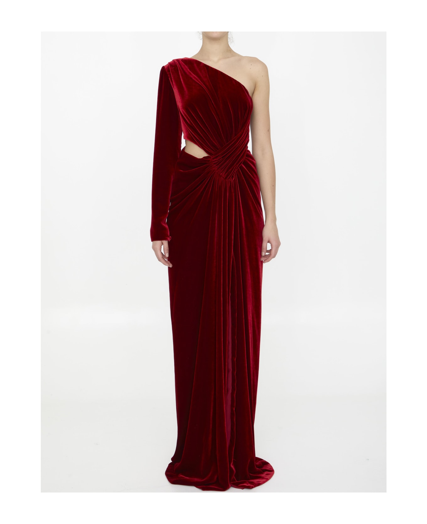Costarellos Red Velvet Dress italist