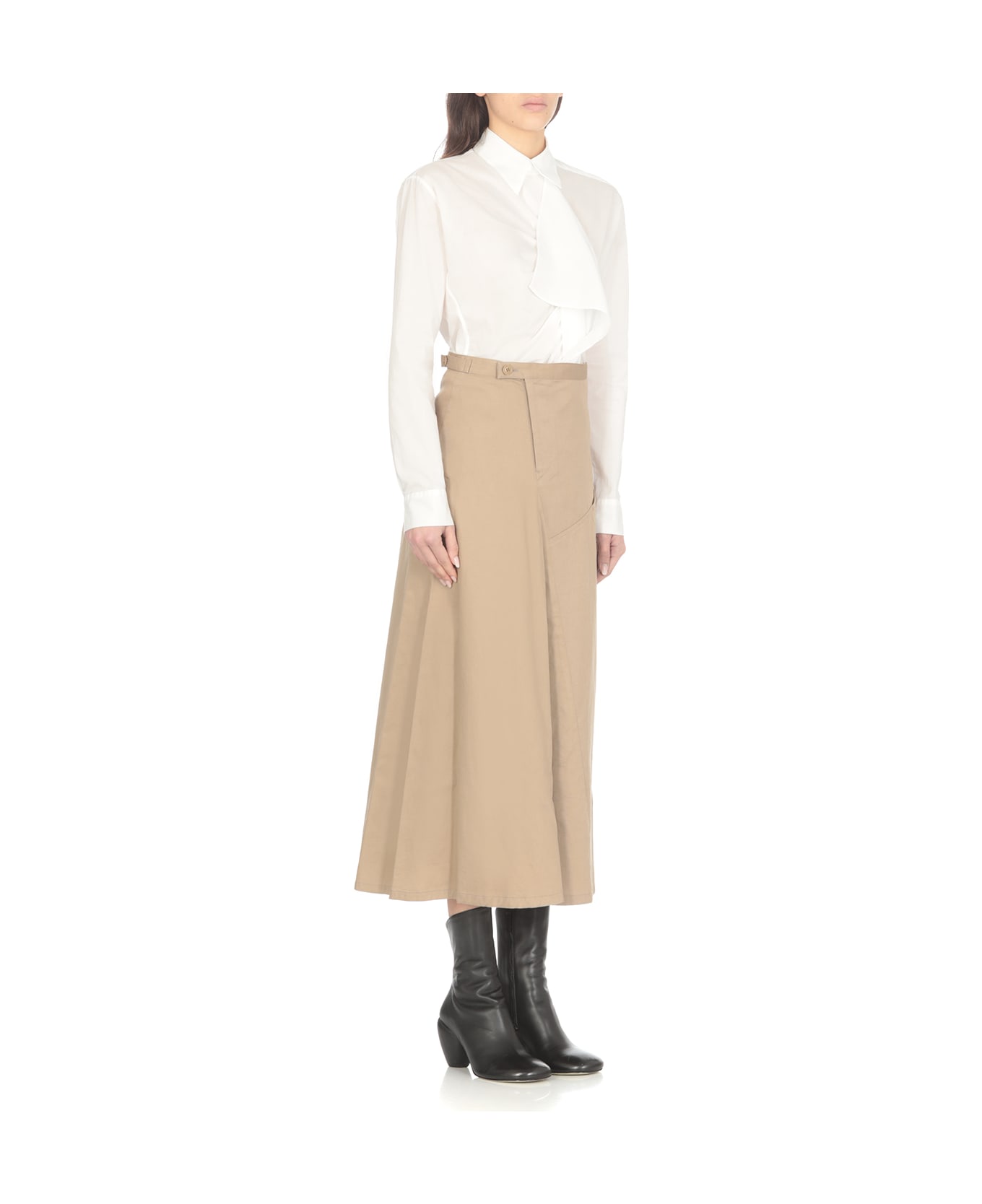 Y's Cotton Skirt - Beige スカート