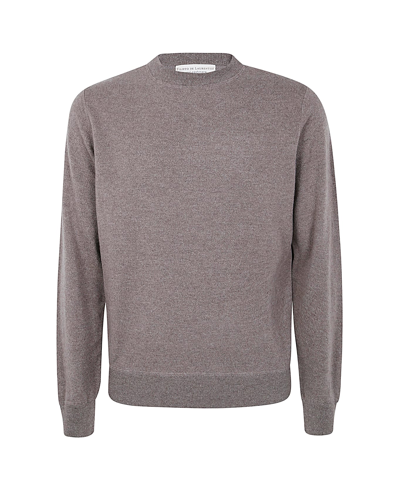 Filippo De Laurentiis Long Sleeves Cashmere Wool Round Neck Sweatshirt - Chestnut