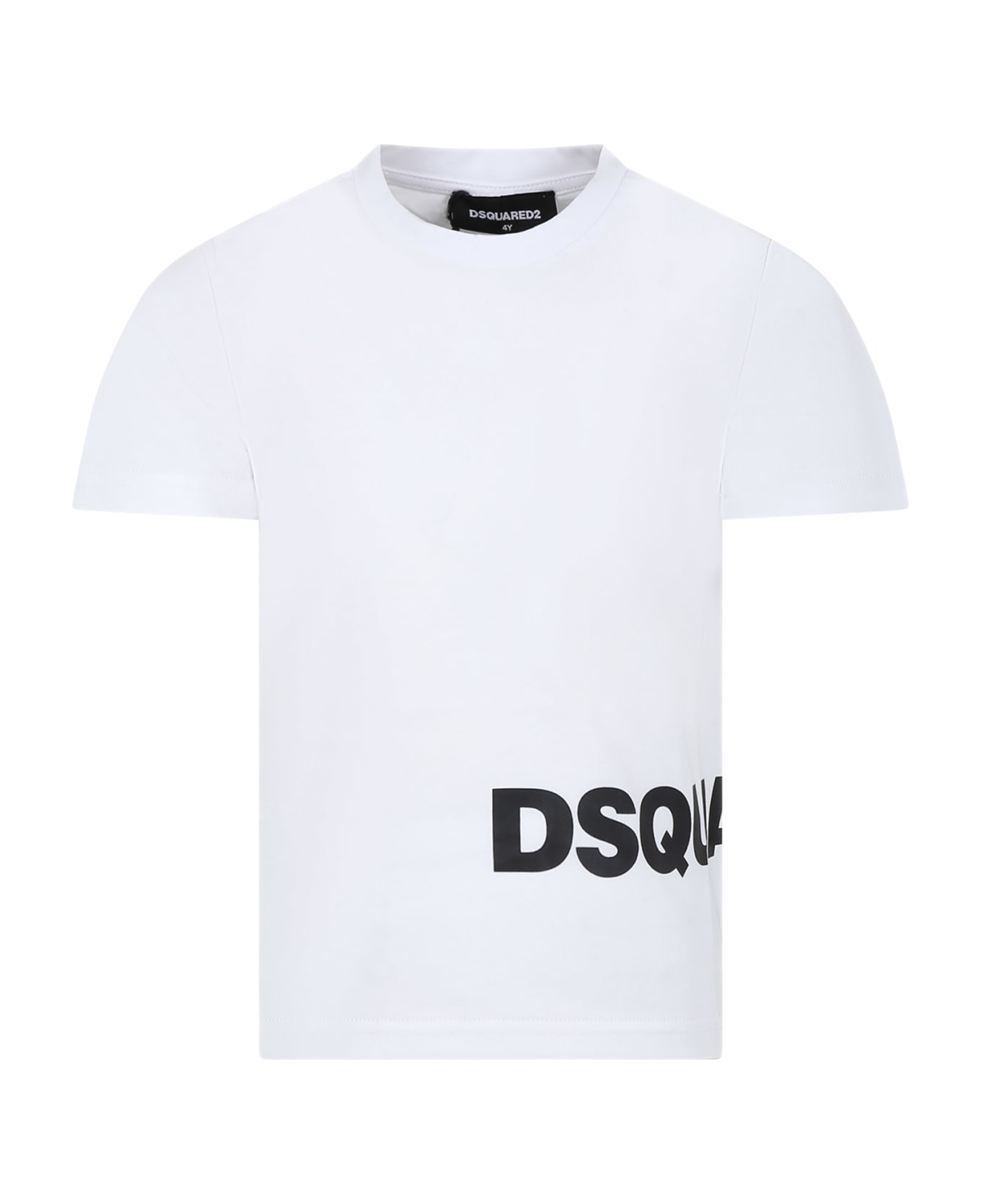 Dsquared2 White T-shirt For Boy With Logo - White Tシャツ＆ポロシャツ