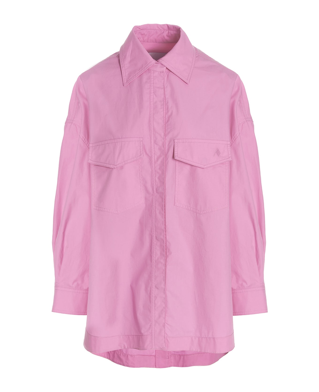 The Attico Logo Embroidery Overshirt - NEON PINK
