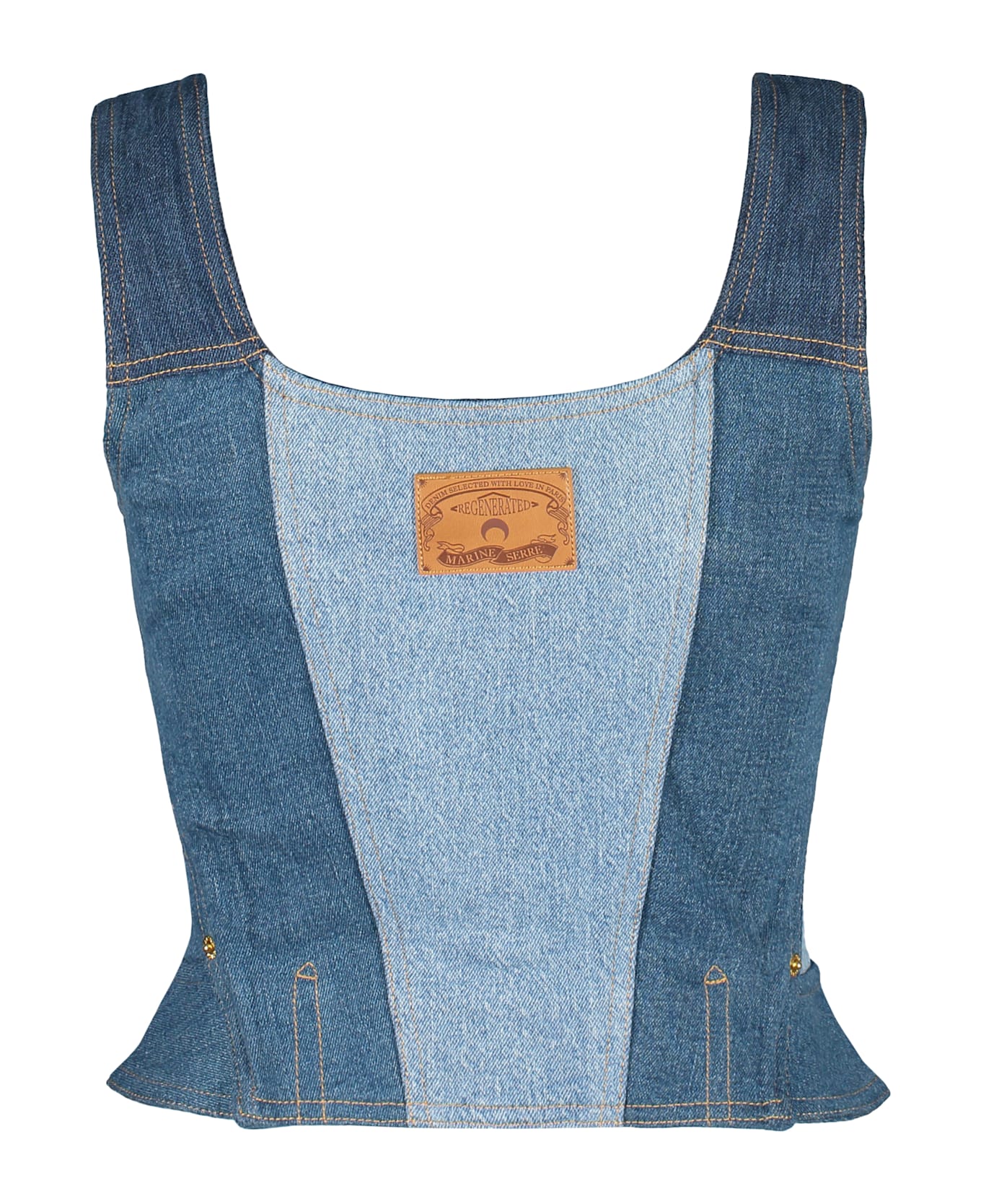 Marine Serre Corset Top - Denim