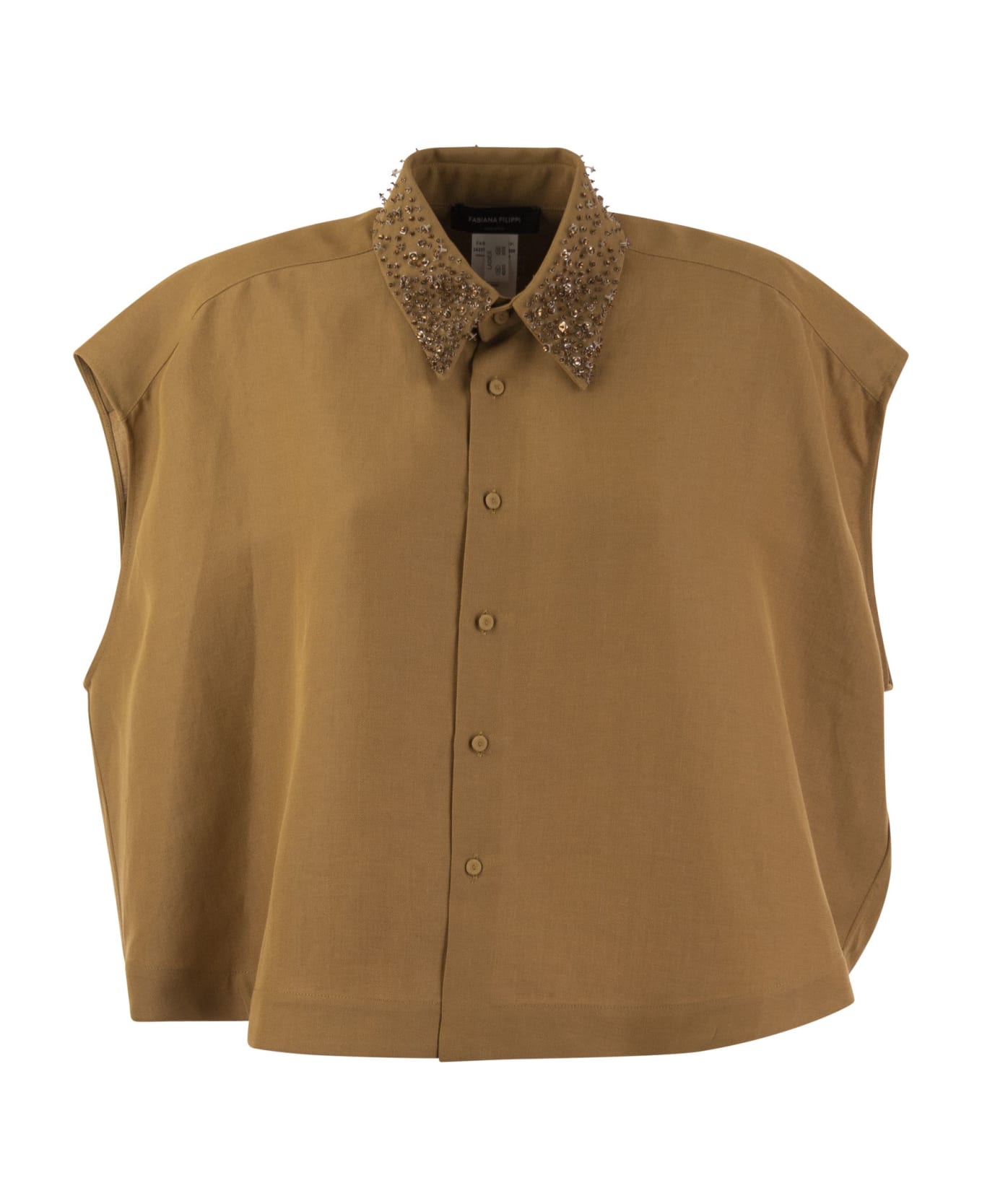 Fabiana Filippi Fluid Linen And Viscose Shirt - Brown シャツ