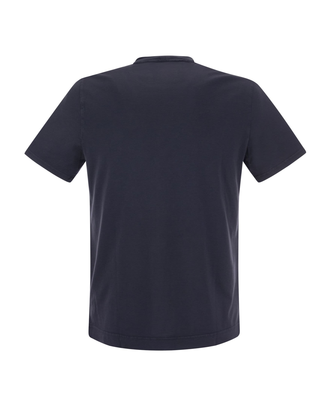Fedeli Crew-neck Cotton T-shirt - Blue