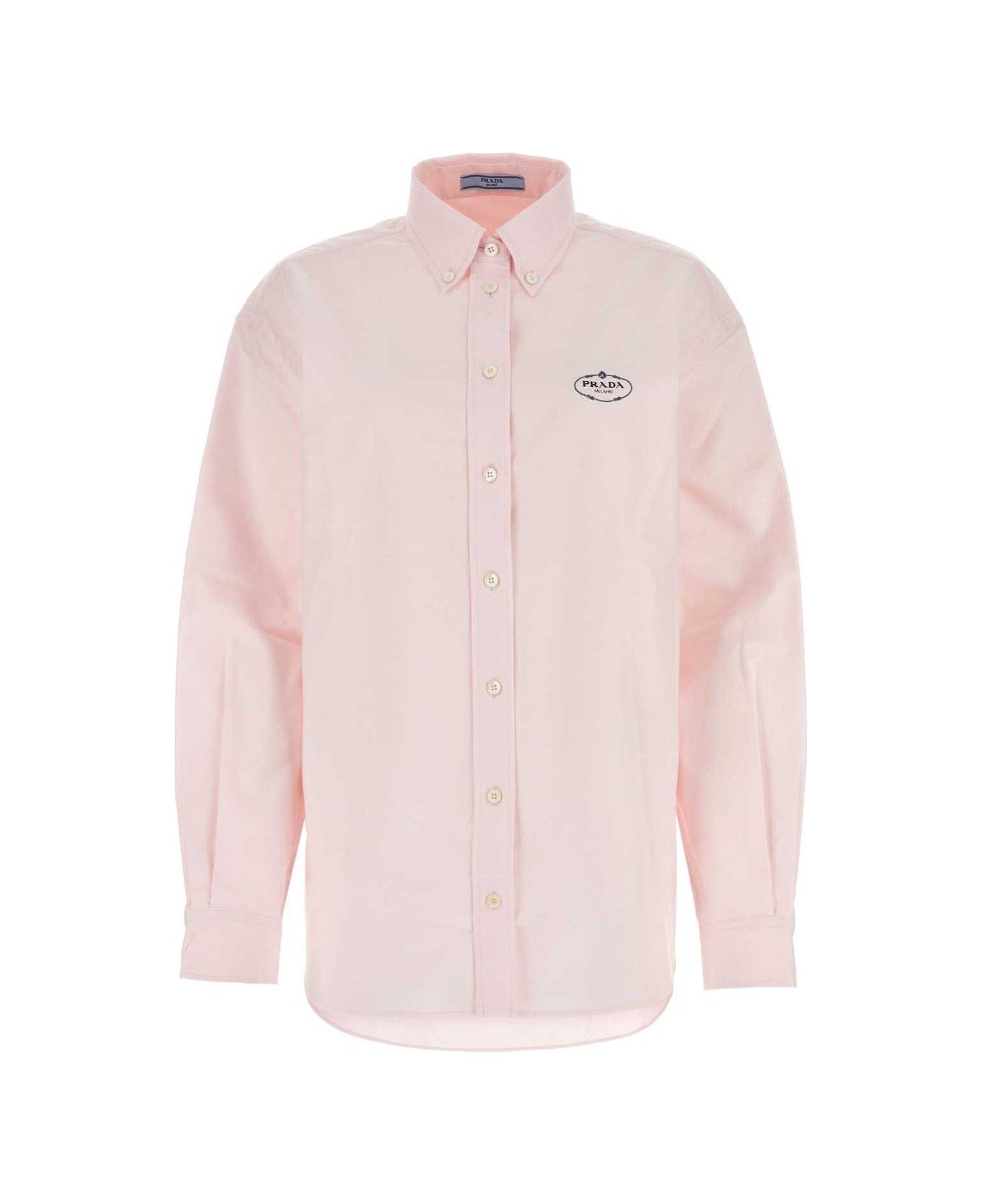 Prada Logo Detailed Oversized Shirt - Pink