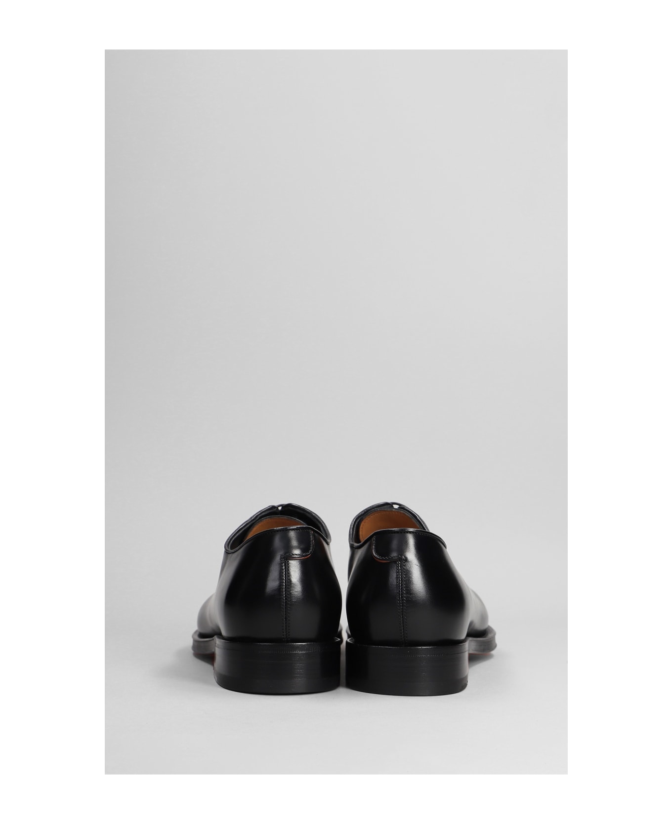 Santoni Ensley Lace Up Shoes In Black Leather - black