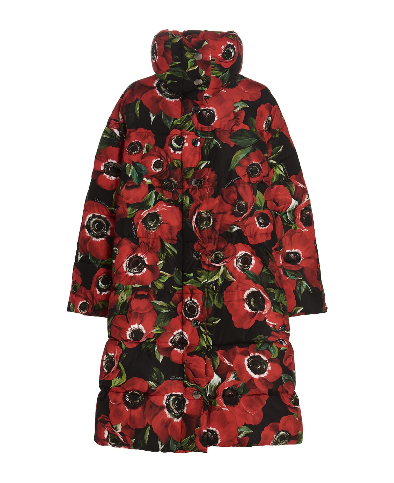Dolce & Gabbana 'anemoni  Long Puffer Jacket - Multicolor
