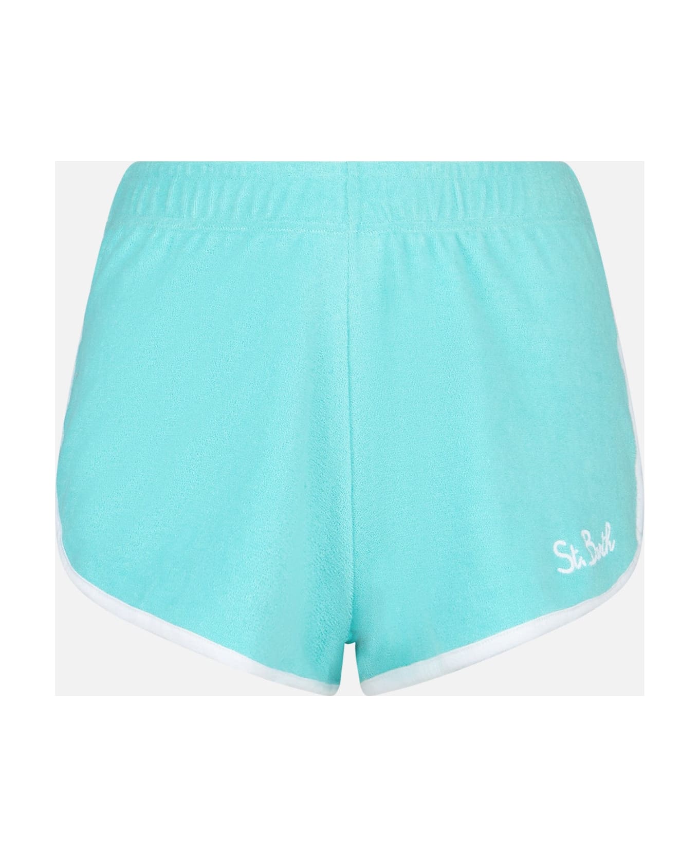 MC2 Saint Barth Woman Water Green Terry Shorts With Piping | Melissa Satta Special Edition - GREEN ショートパンツ