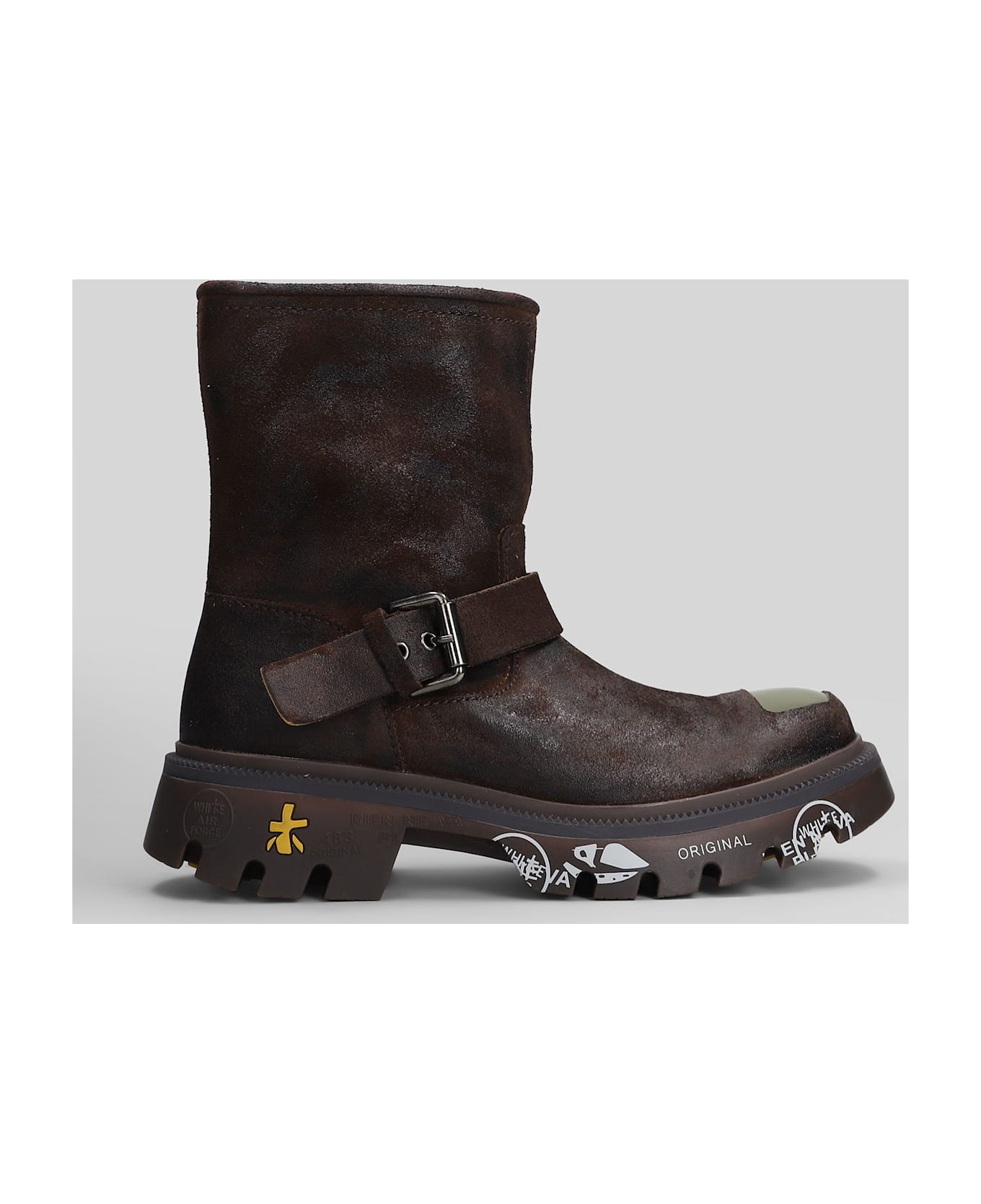 Premiata Camden Combat Boots In Brown Nubuck - brown