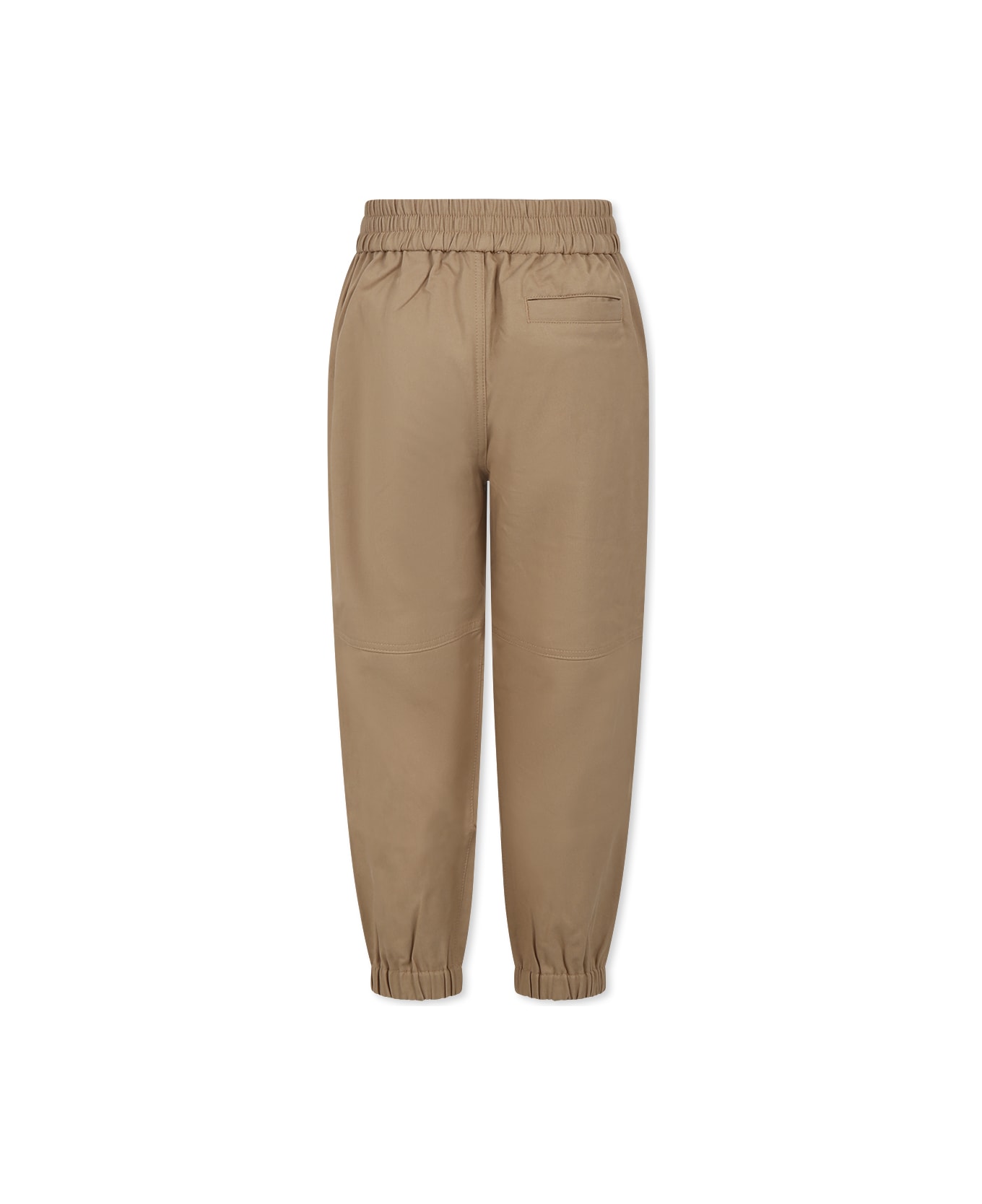 Burberry Beige Trousers For Boy With Equestrian Knight Logo - Beige