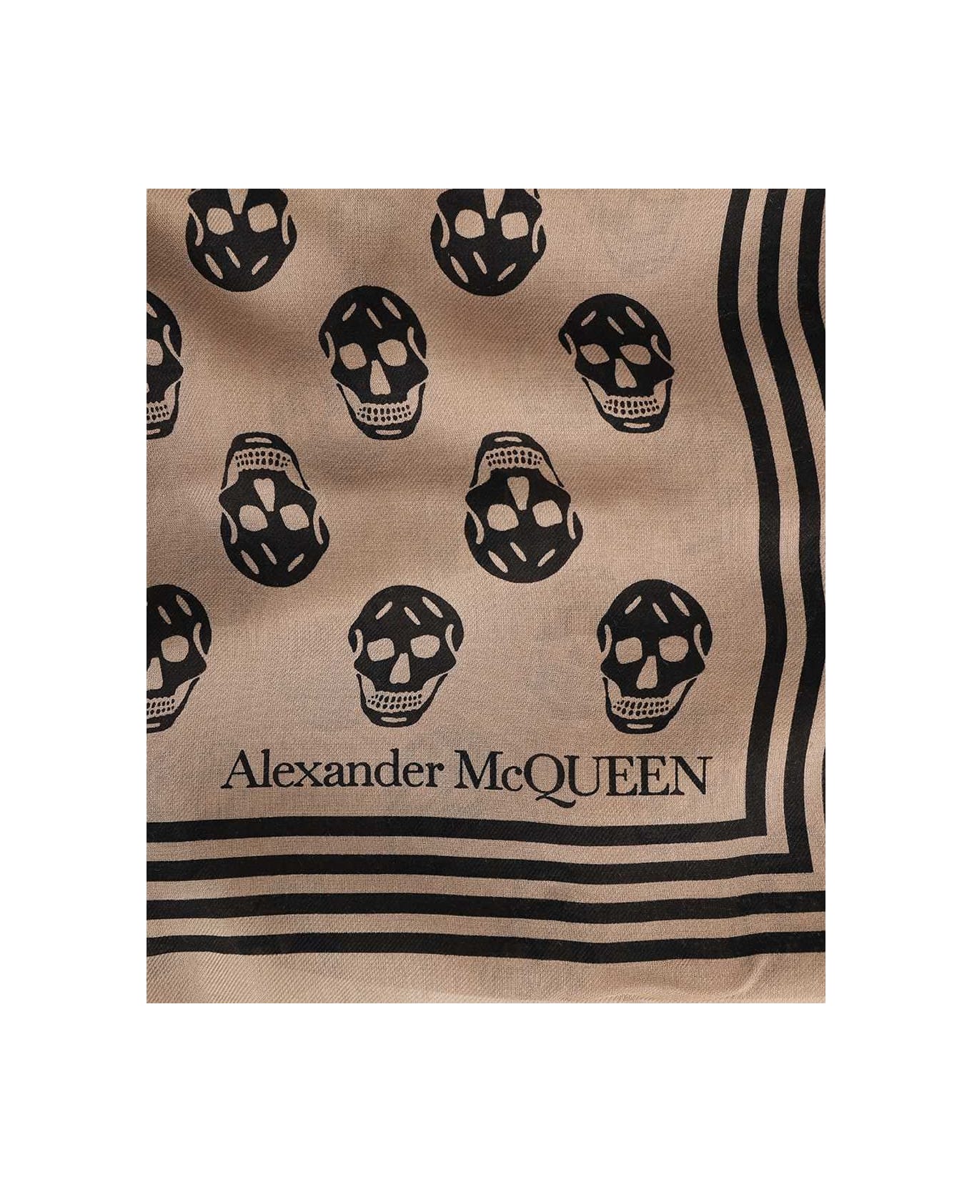 Alexander McQueen Skull Print Scarf - brown スカーフ