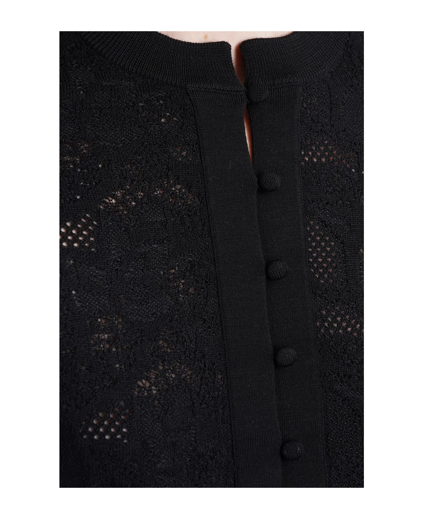Chloé Cardigan In Black Wool - black