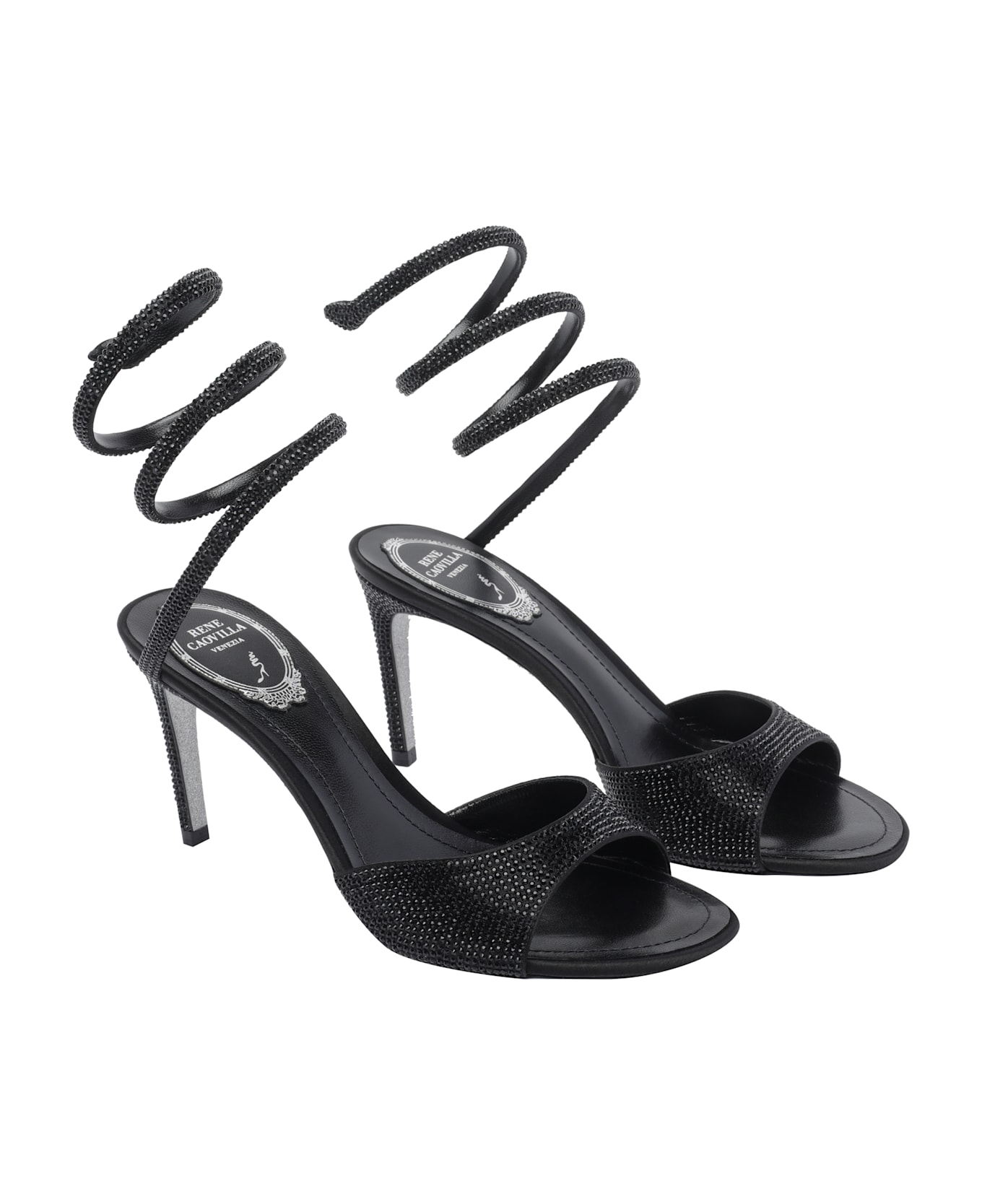 René Caovilla Heeled Sandals - Black
