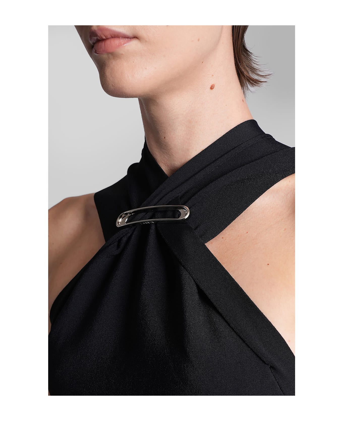 Lanvin Long Dress In Black Viscose - black