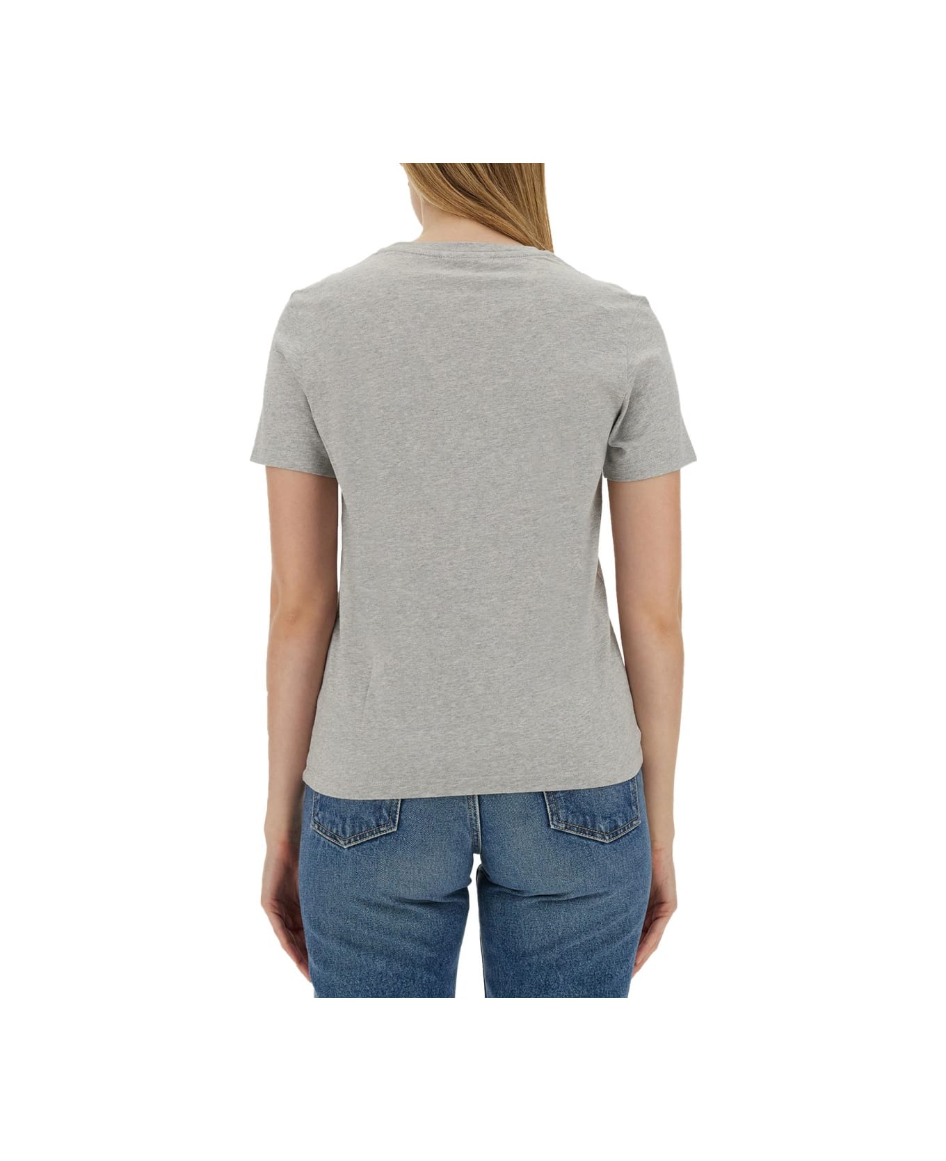 Maison Kitsuné T-shirt With Fox Patch - GREY