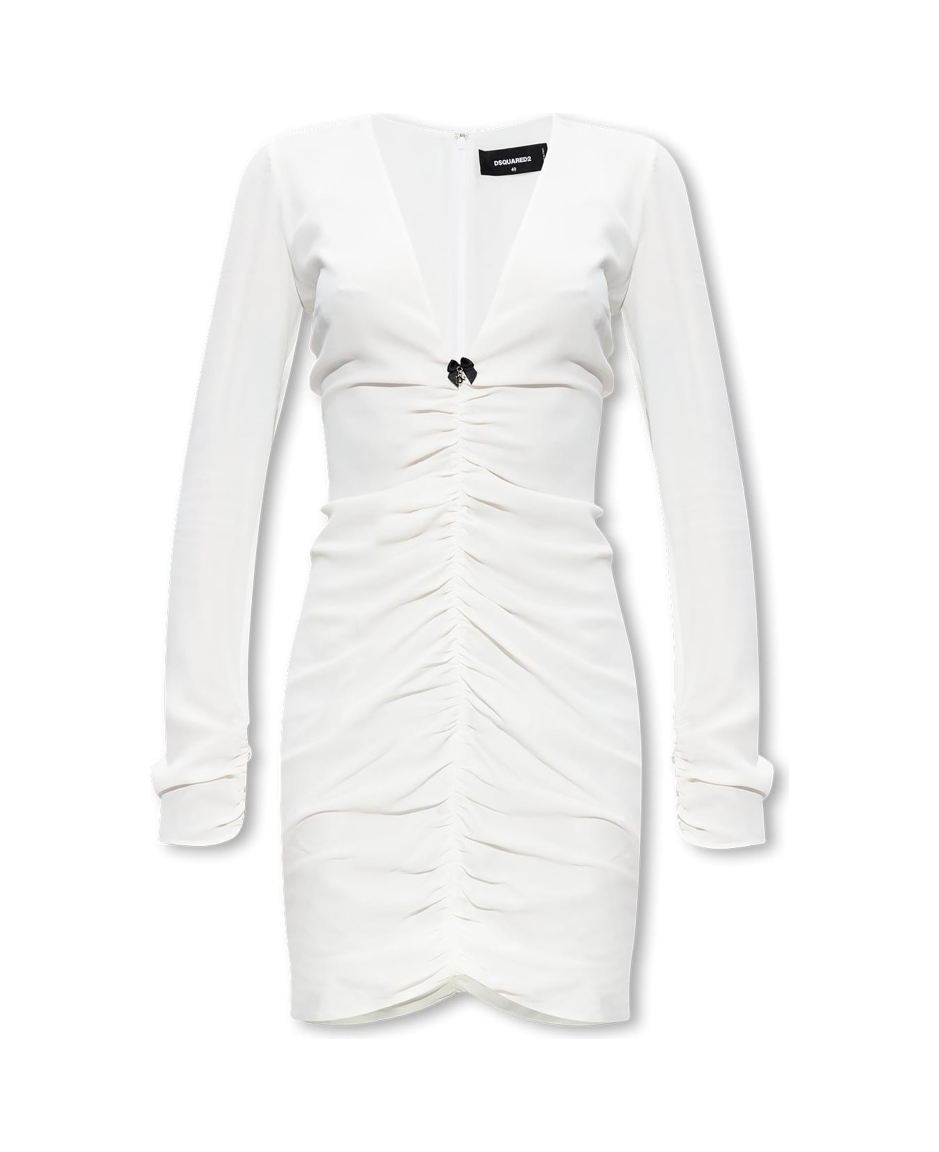 Dsquared2 Ruched Dress - Bianco ワンピース＆ドレス