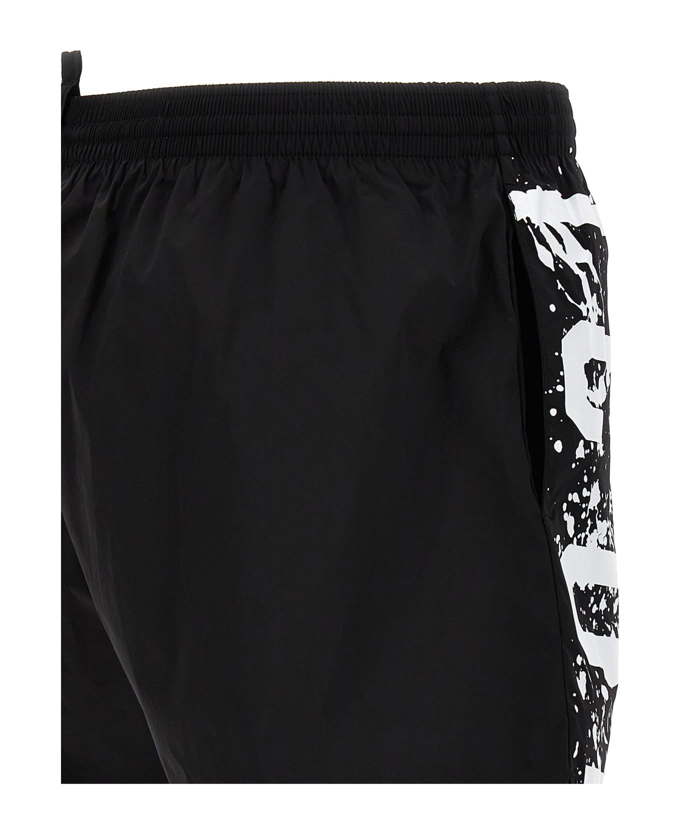 Dsquared2 Midi Boxer Shorts - Black/white 水着