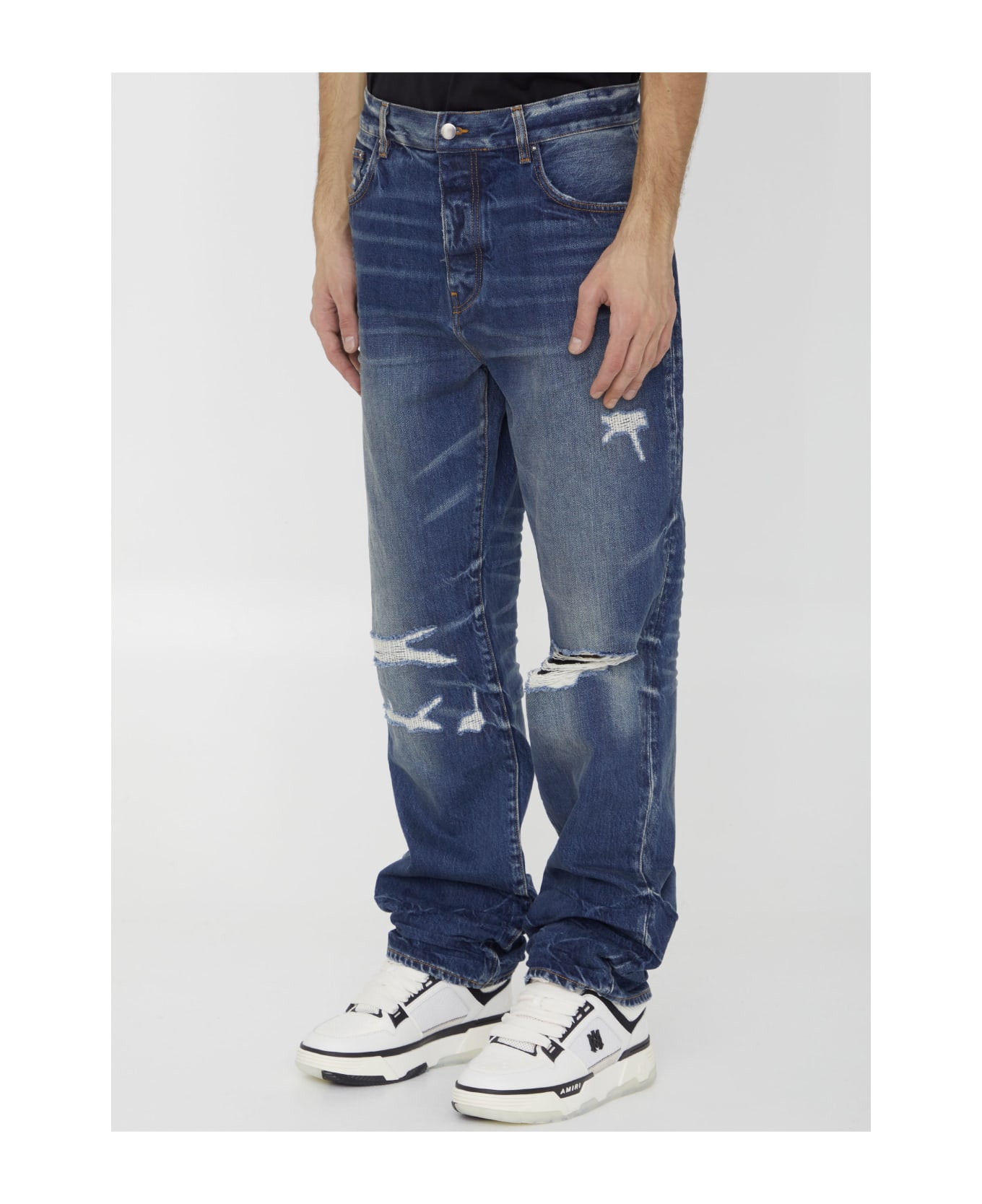 AMIRI Fractured Straight Jeans - BLUE