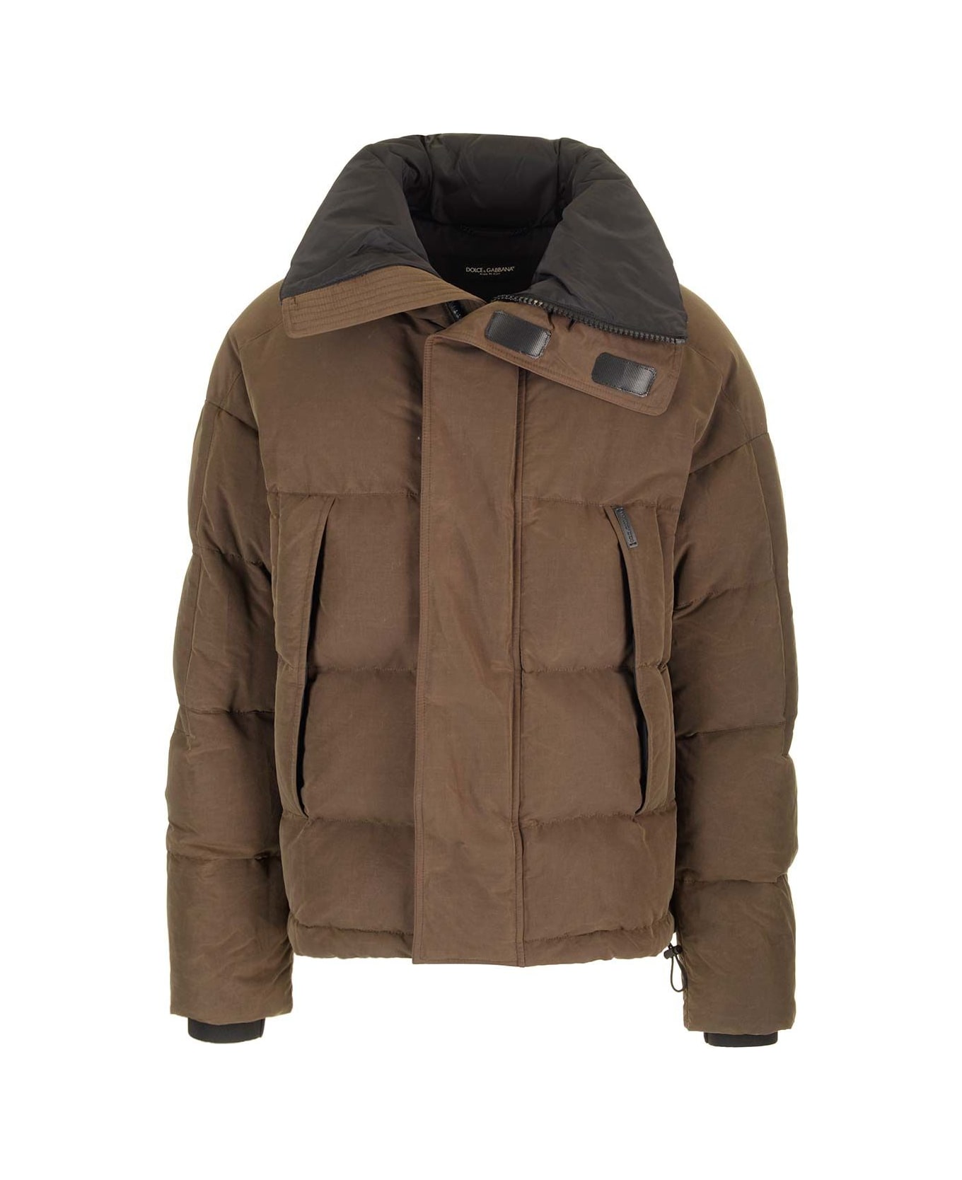 Dolce & Gabbana High Collar Down Jacket - Brown