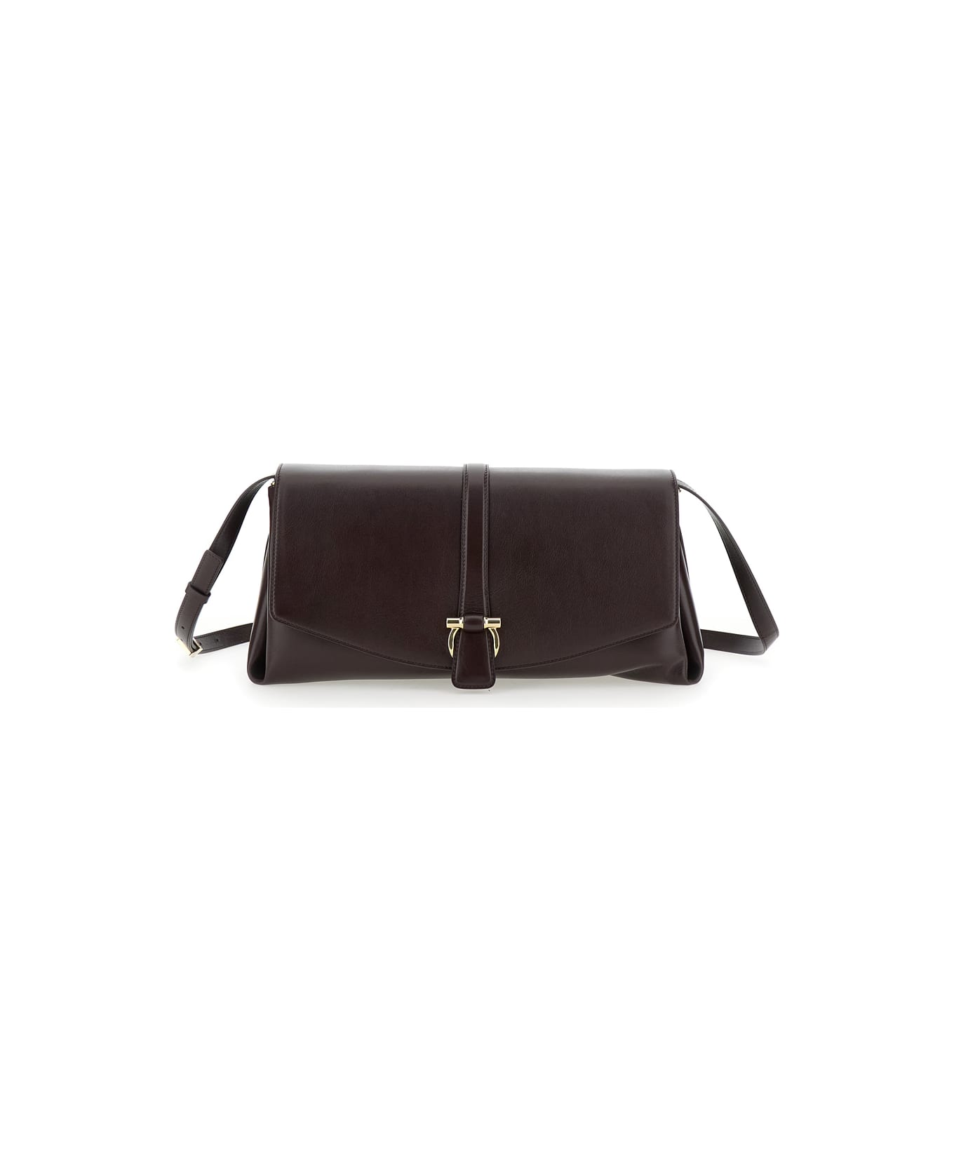 Ferragamo Bordeaux Crossbody Bag With Gancini Buckle Detail In Leather Woman - Bordeaux