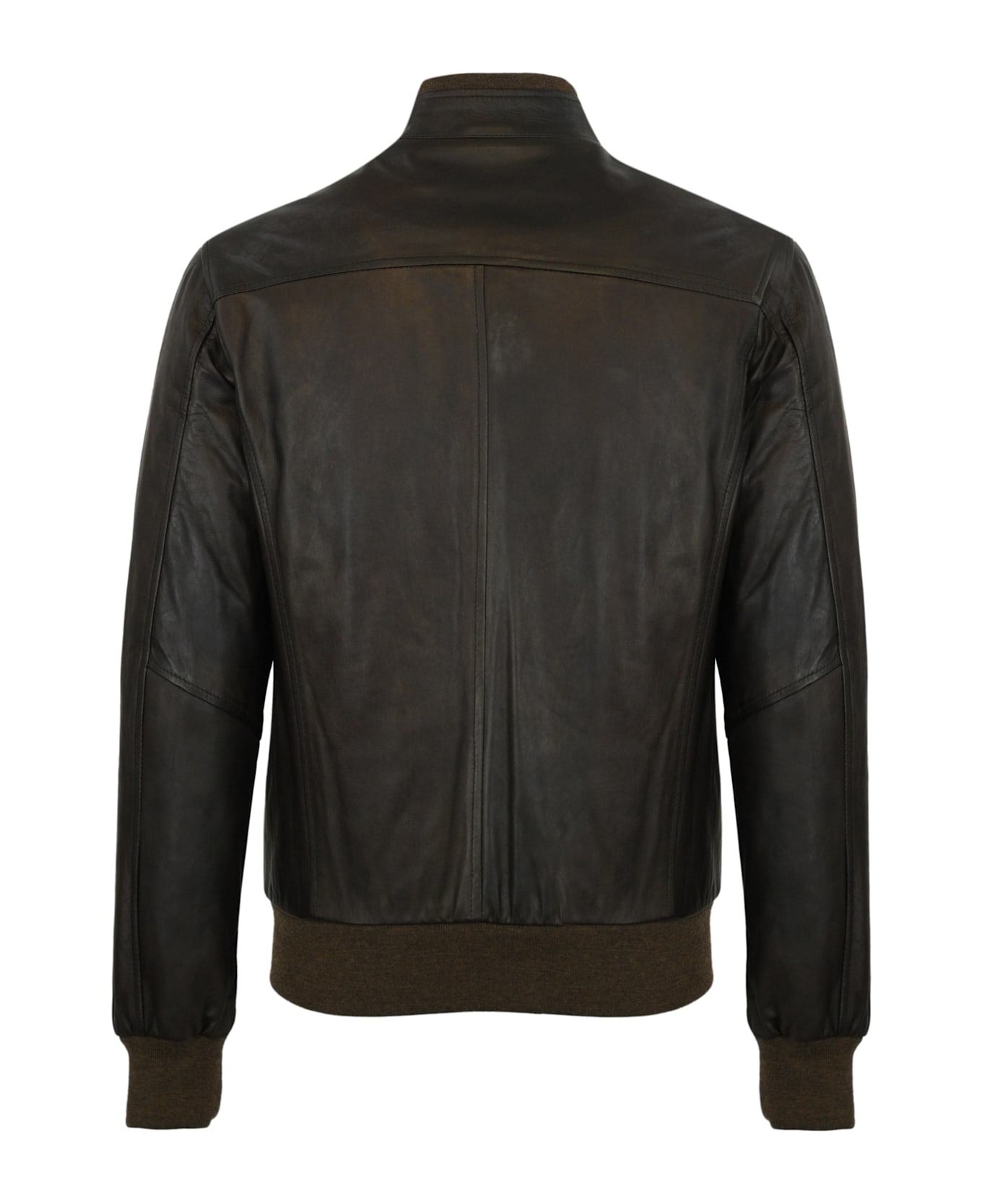 Barba Napoli Fox Leather Jacket - Marrone