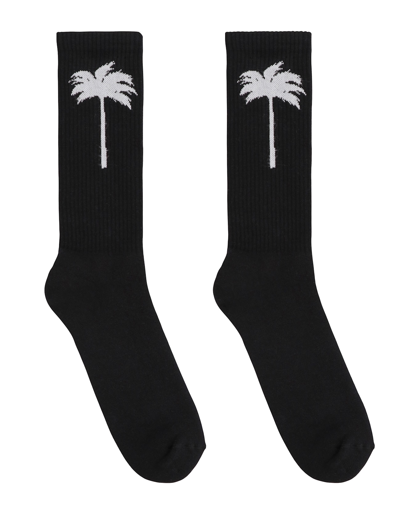Palm Angels Socks Made Of Cotton Blend - black