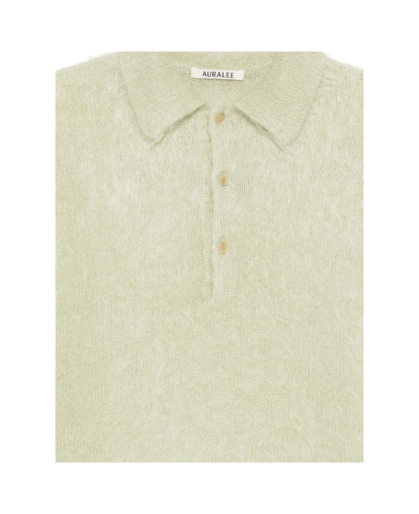 Auralee Wool Polo Shirt - Kaki