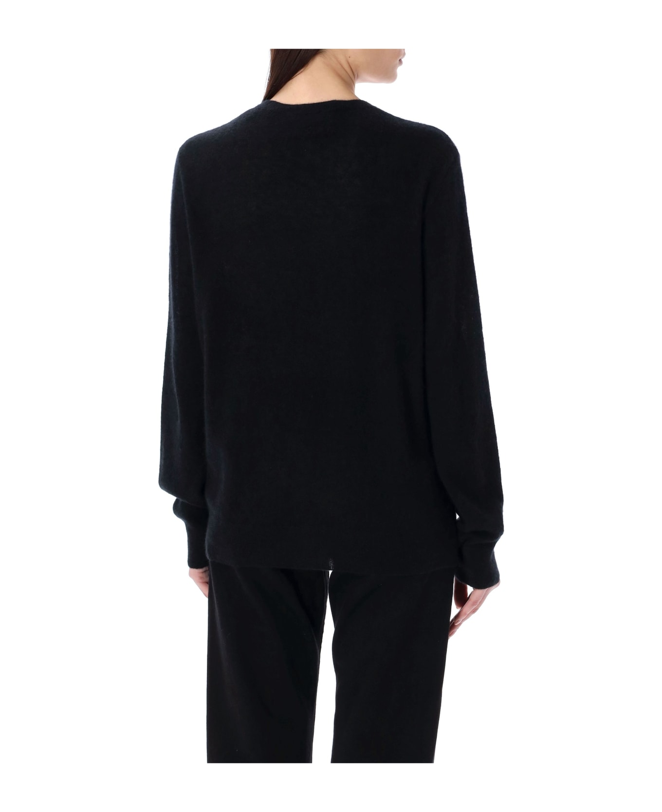 Saint Laurent Cashmere And Silk Sweater - BLACK フリース