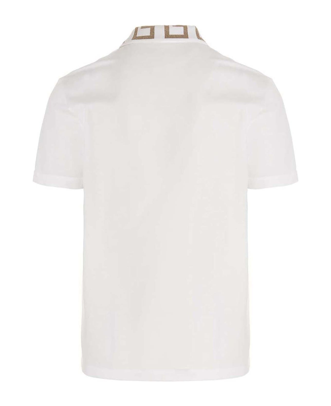 Versace 'greca' Polo Shirt - White