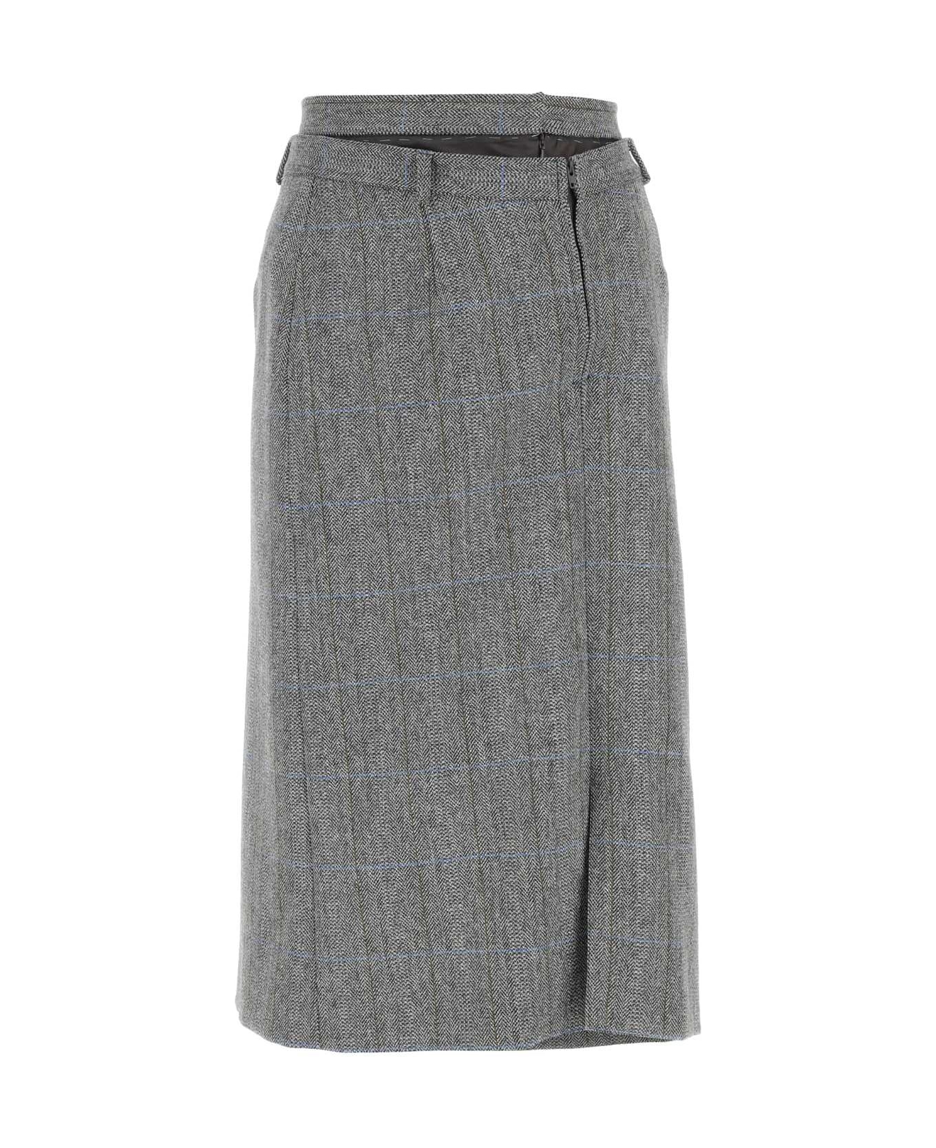 Maison Margiela Embroidered Wool Skirt - 001F スカート