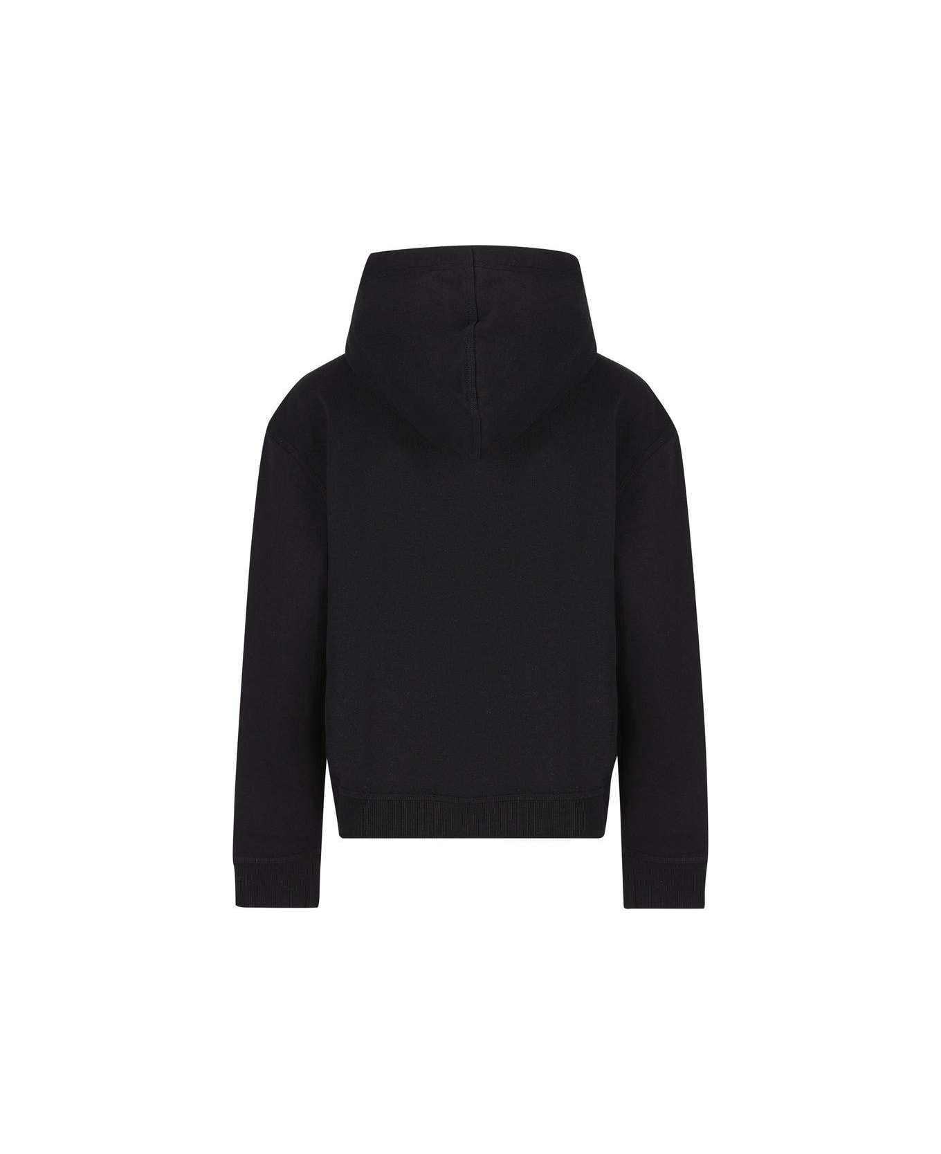 Burberry Check Label Zip Hoodie - BLACK