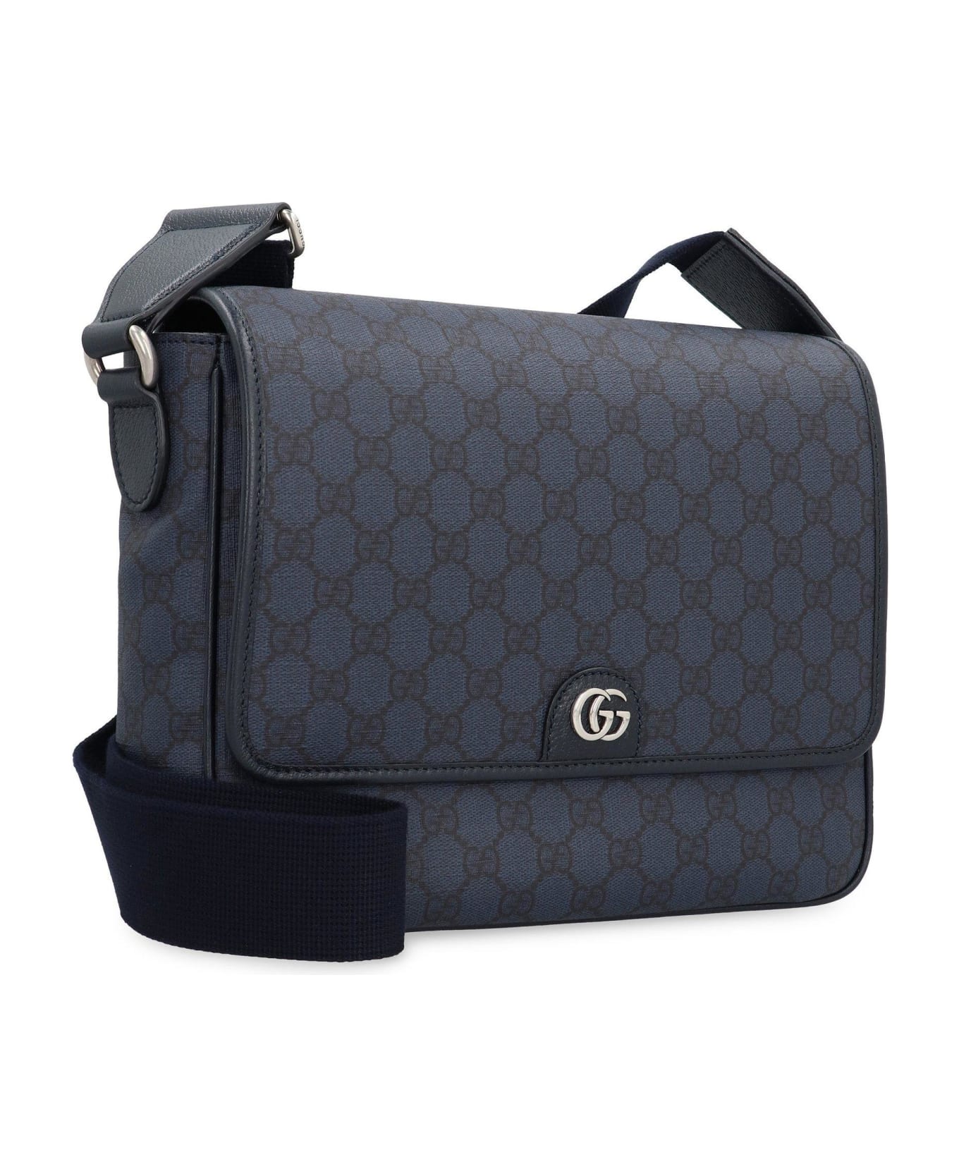Gucci Gg Supreme Foldover Top Messenger Bag - Blue ショルダーバッグ