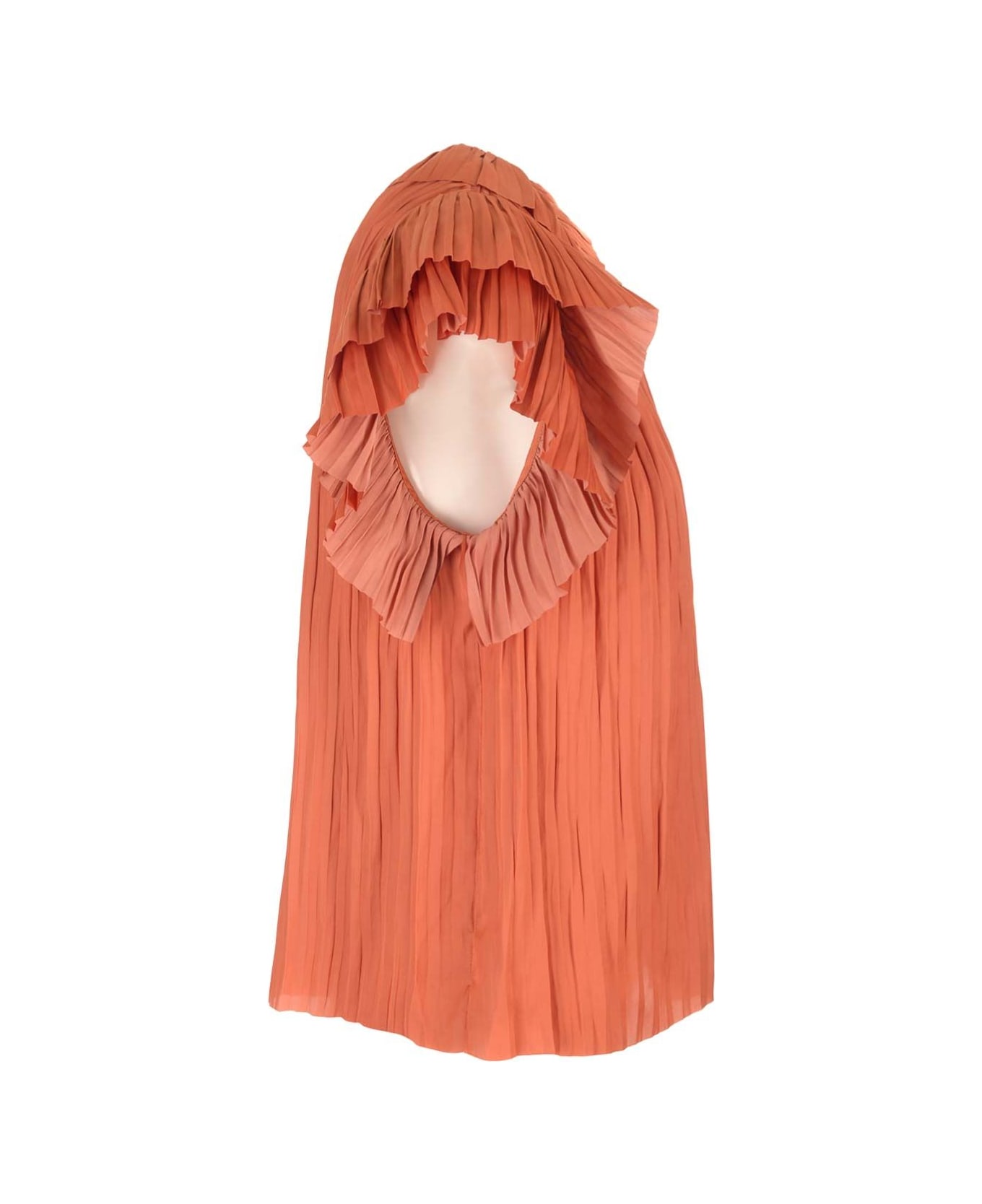 Ulla Johnson "elli" Top In Pleated Satin - Orange