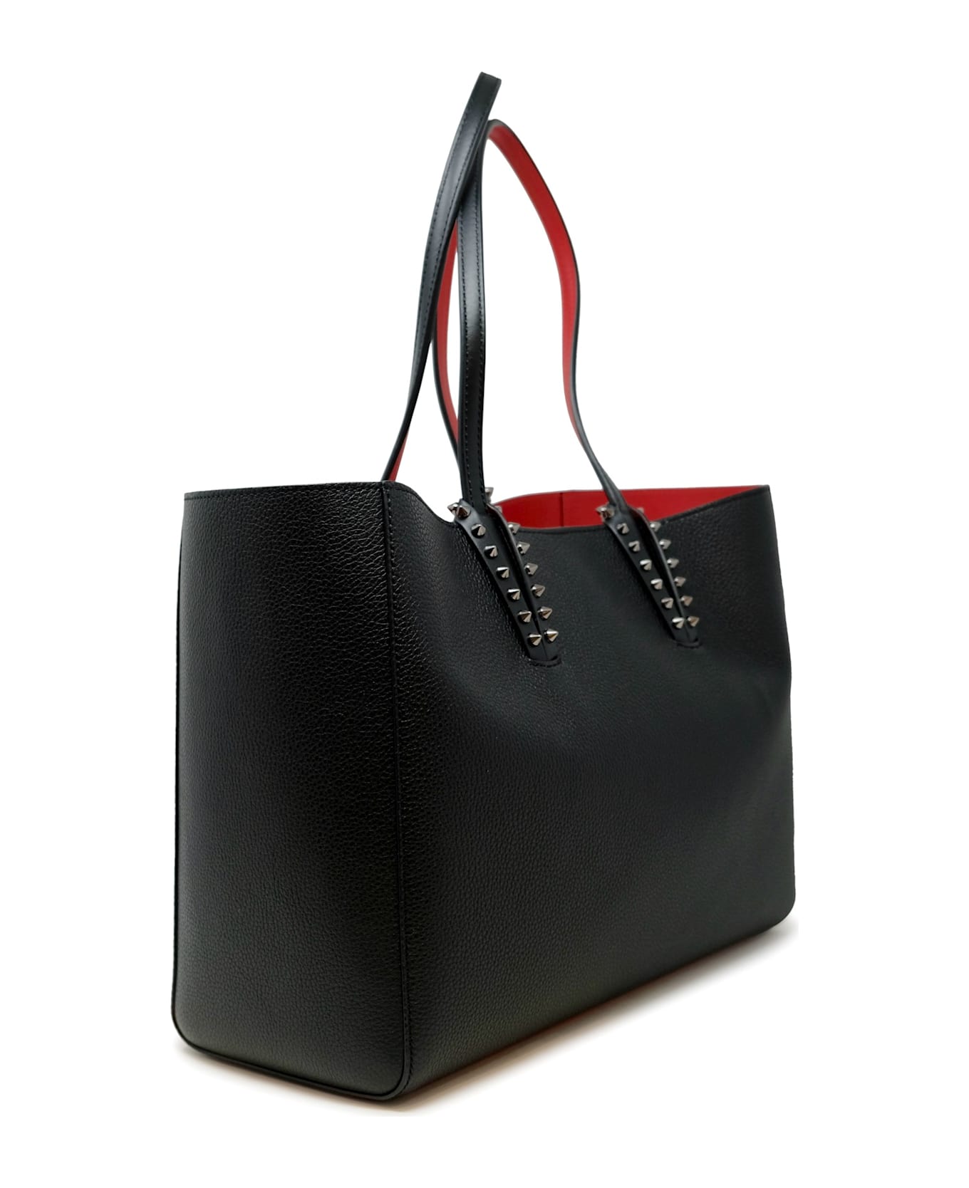 Christian Louboutin Black Calf Leather Cabata Soft Small Bag - Black/gun Metal