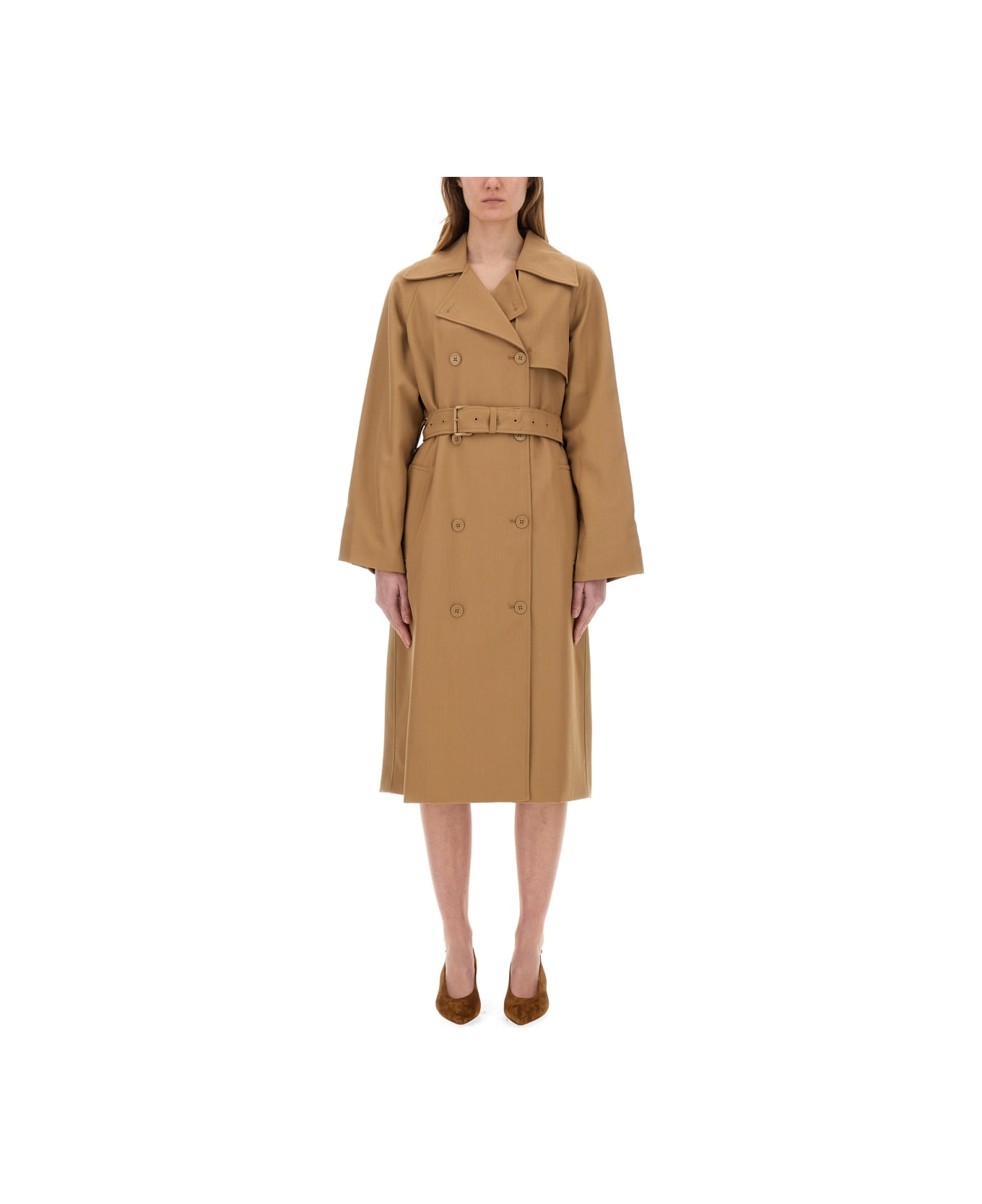 Michael Kors Collection Double-breasted Trench Coat - Cafe