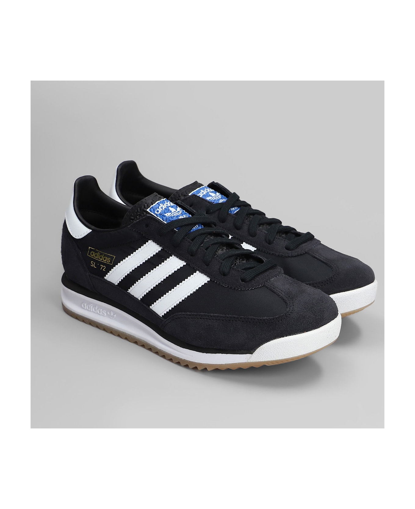 Adidas Sl 72 Rs Sneakers In Black Suede And Fabric - black
