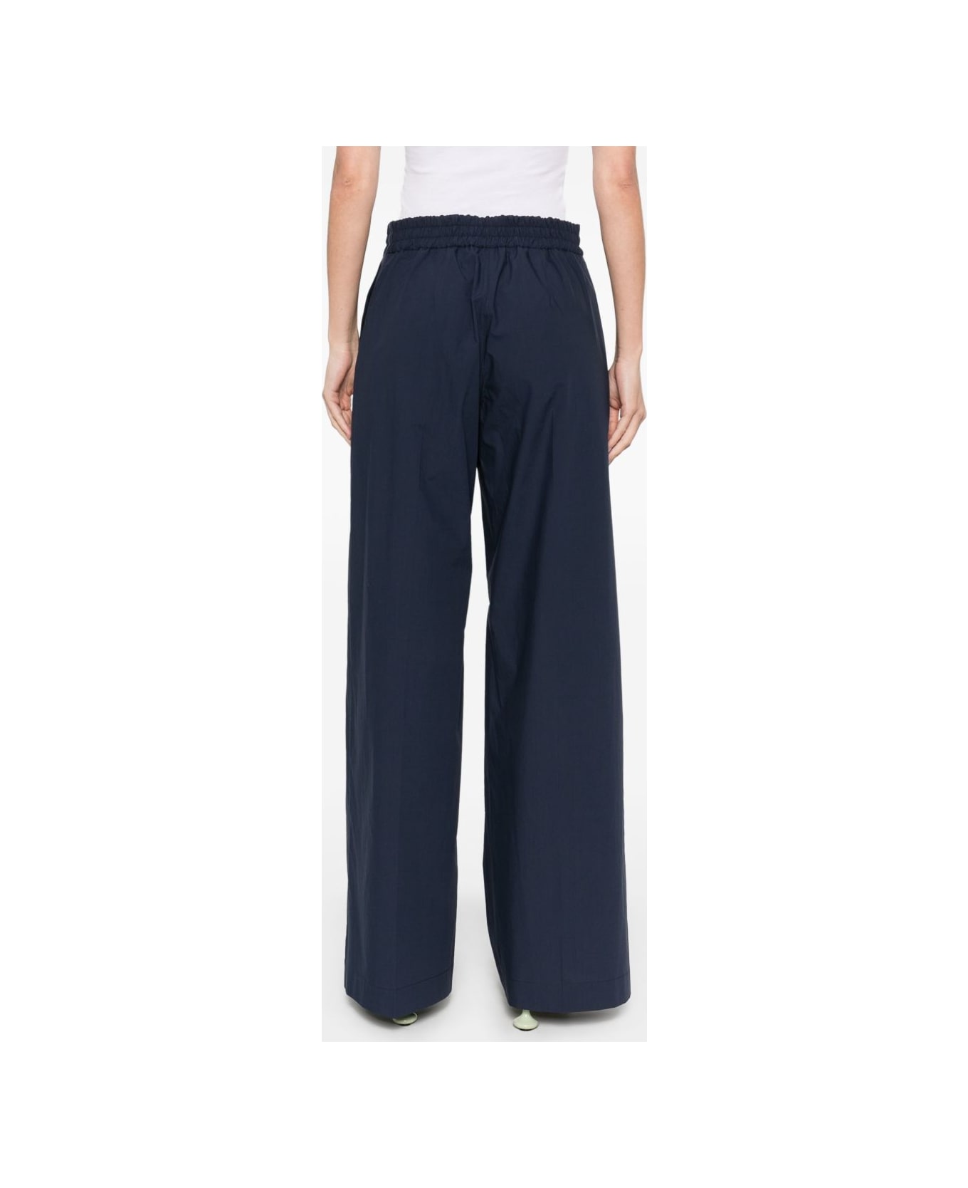 Parosh Cotton Wide-leg Trousers - Blue