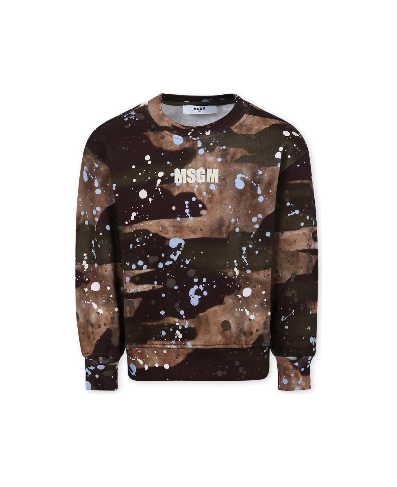 MSGM Brown Sweatshirt For Boy With Logo - Brown